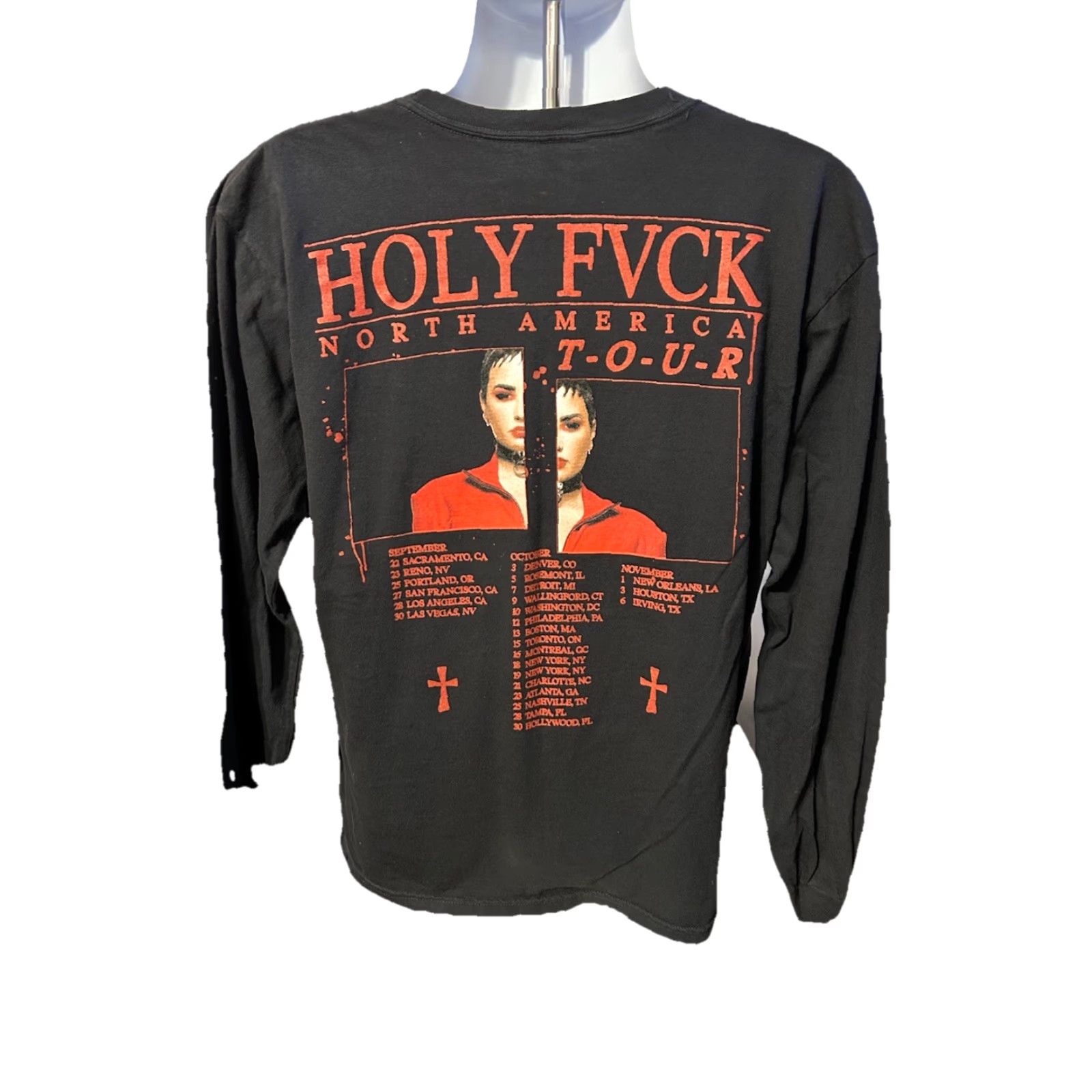 Doublet Demi Lovato Holy Fvck 2022 Tour Long Sleeve Shirt Black Adult Large Double Sided Crew Neck Unisex Top Tee? Size US L / EU 52-54 / 3 - 3 Thumbnail