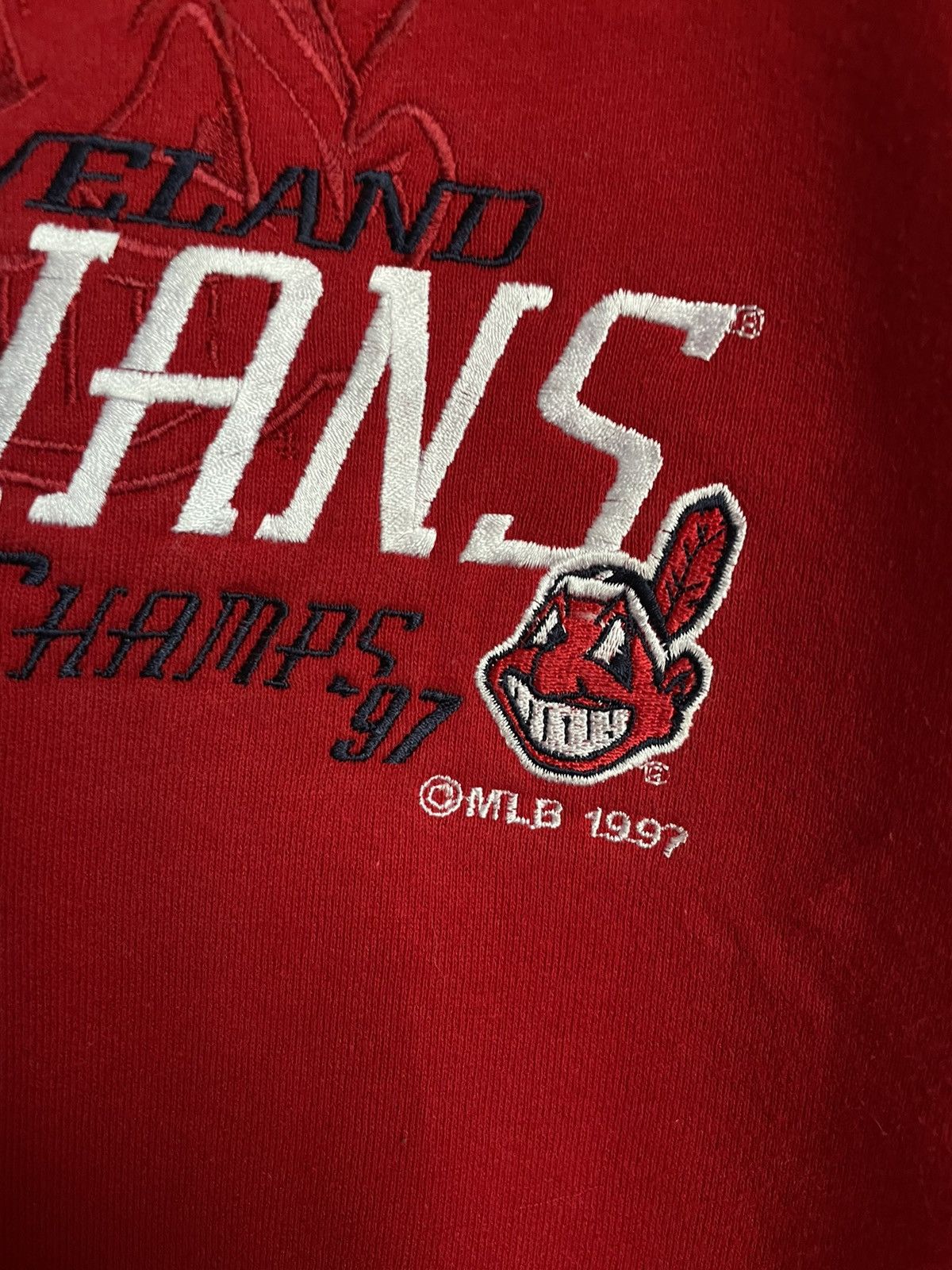 MLB Rare Vintage Cleveland Indians Champs 1997 Jerzees Y2k Swtsh Size US L / EU 52-54 / 3 - 6 Thumbnail