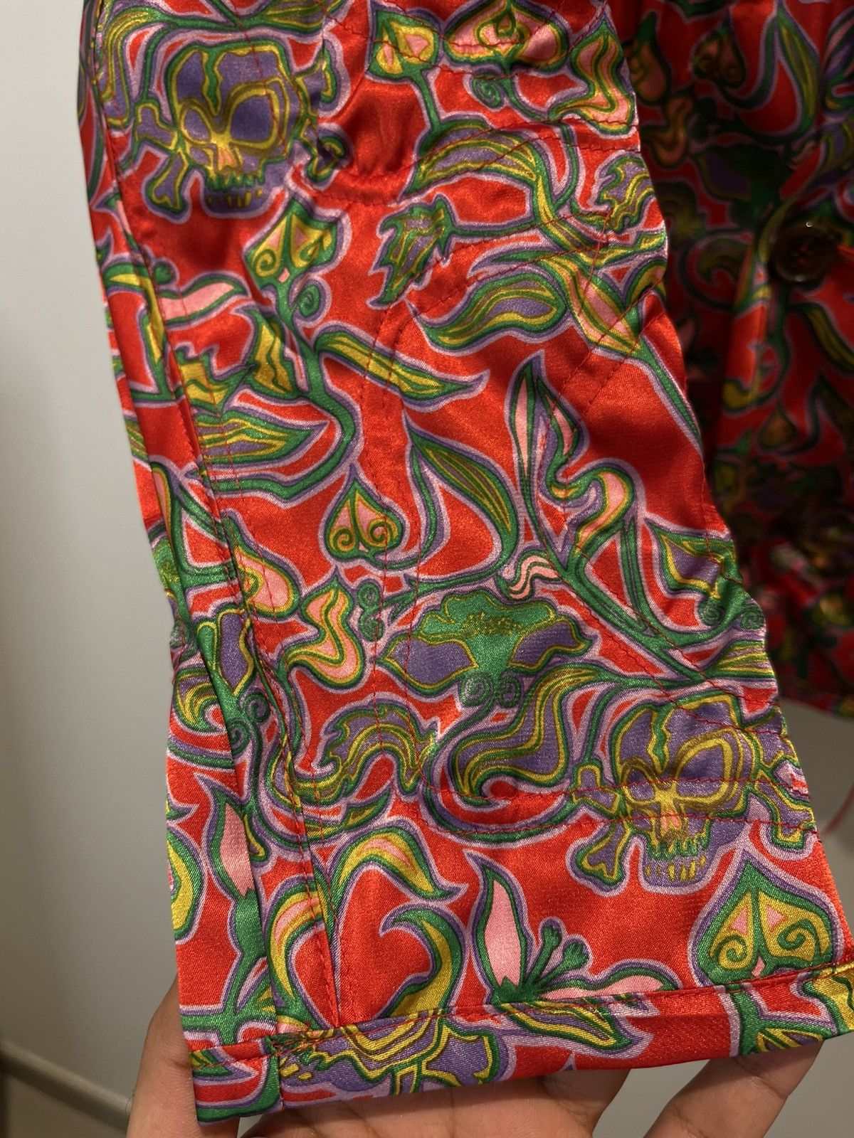 Undercover Undercover FW01 “DAVF” Red Skull-Floral Jacket w Drawstrings Size S / US 4 / IT 40 - 11 Thumbnail