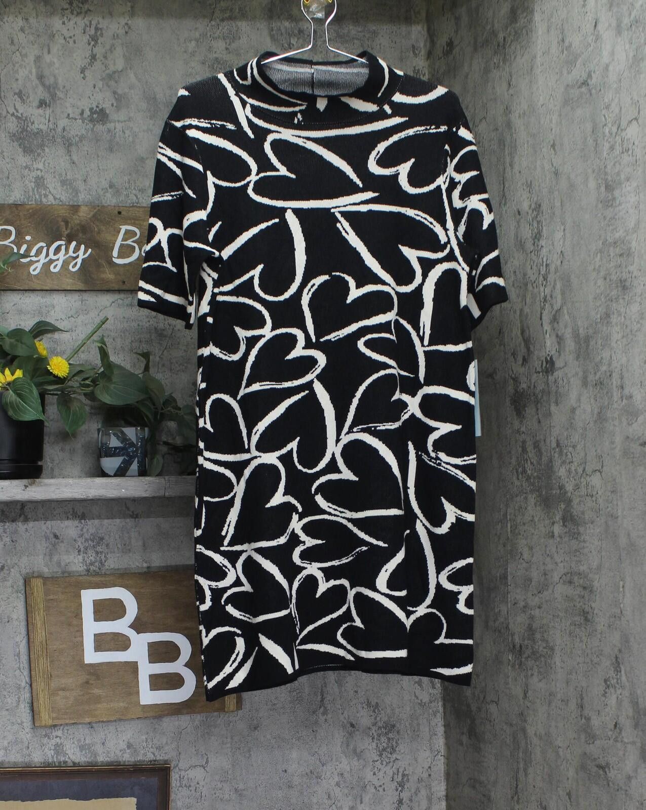 Other Nwt London Times Sleeve Mini Sweater Dress Black / White L Size L / US 10 / IT 46 - 1 Thumbnail