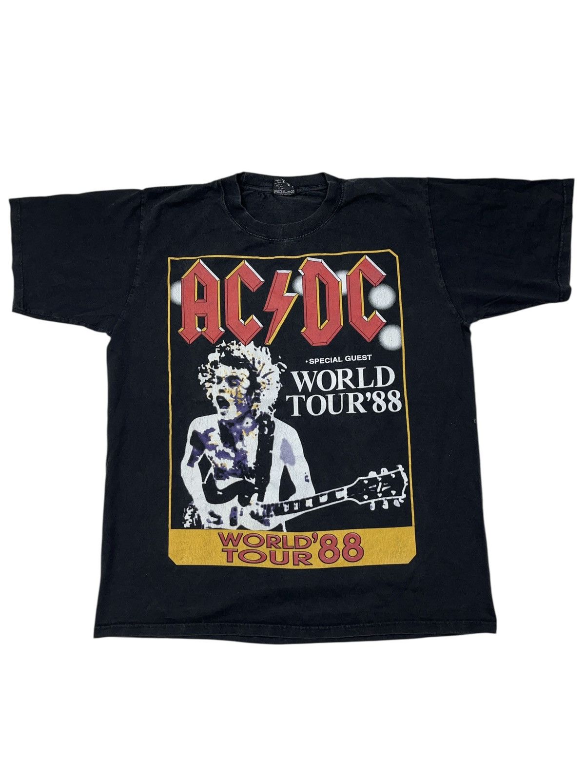 Vintage AC/DC 1988 World Tour Rock Band T-shirt Faded
