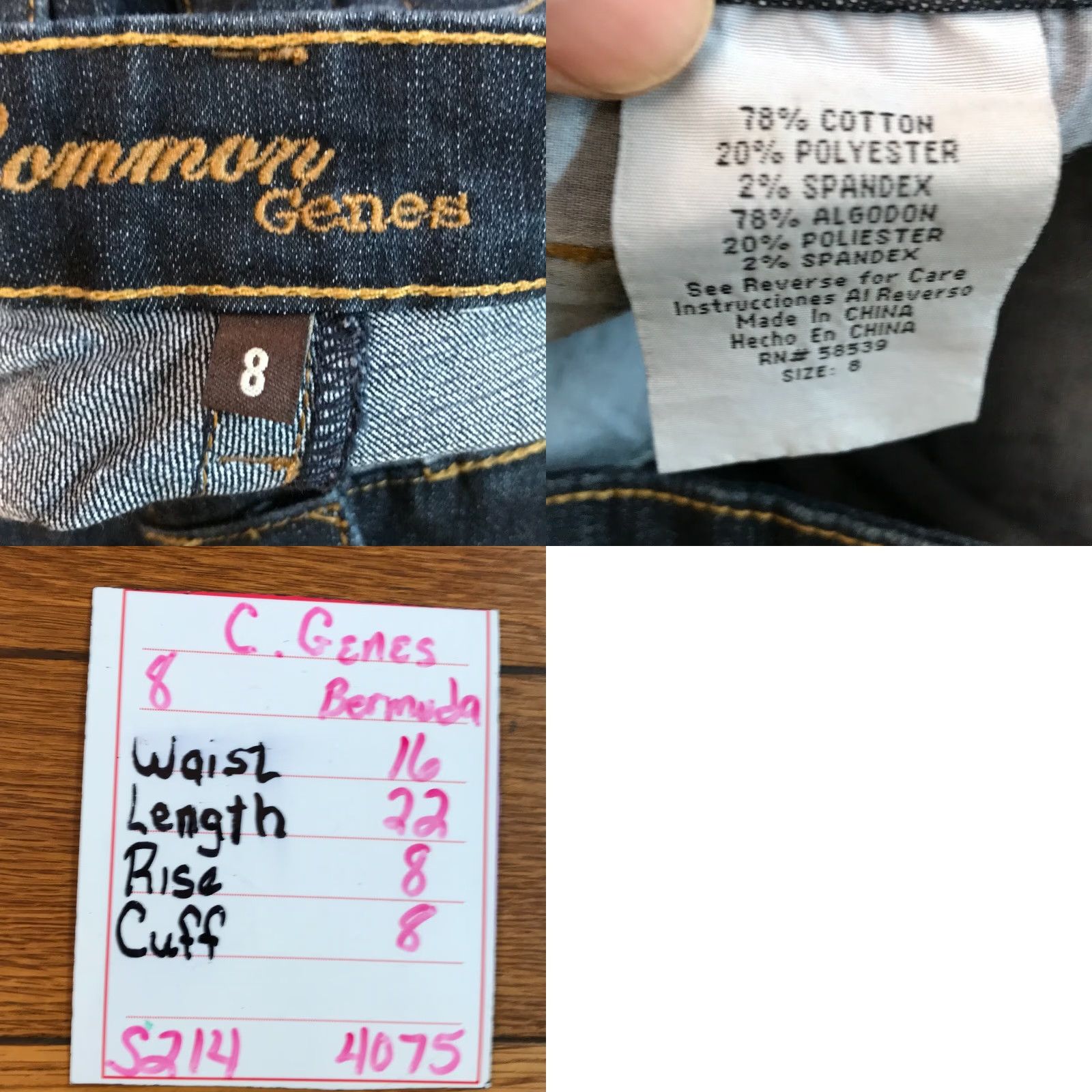 Denime Common Genes Jeans Womens Capri Bermuda Blue Denim Size 8 Regular blue Capri Jeans 8 Womens Size 30" / US 8 / IT 44 - 8 Thumbnail