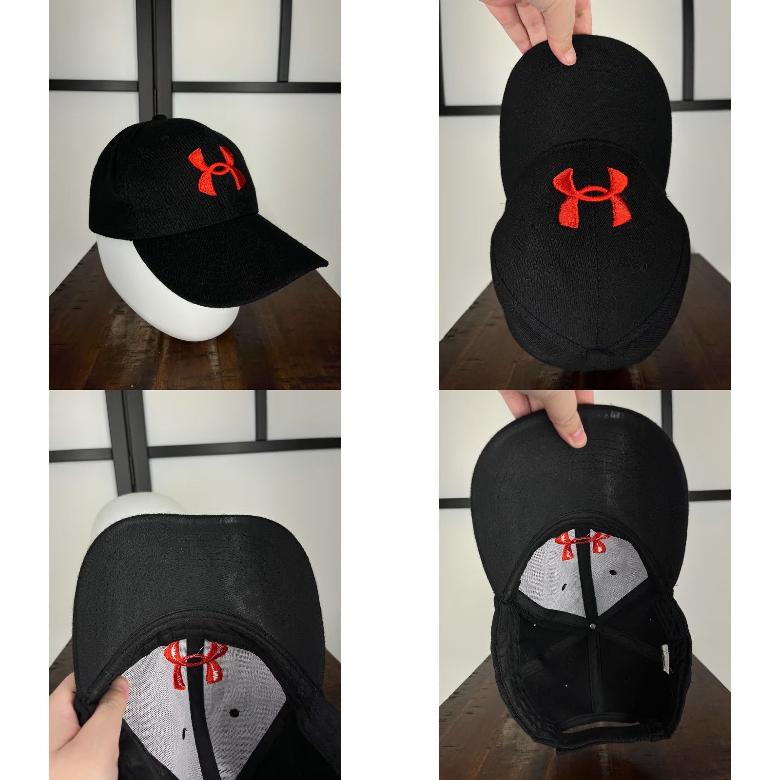 Under Armour Under Armour Hat Cap Adjustable One Size Black Red Embroidered Polyester/ Twill Men Golf Hat Cap, Outdoor, Sports, Casual, Travel Size ONE SIZE - 8 Thumbnail