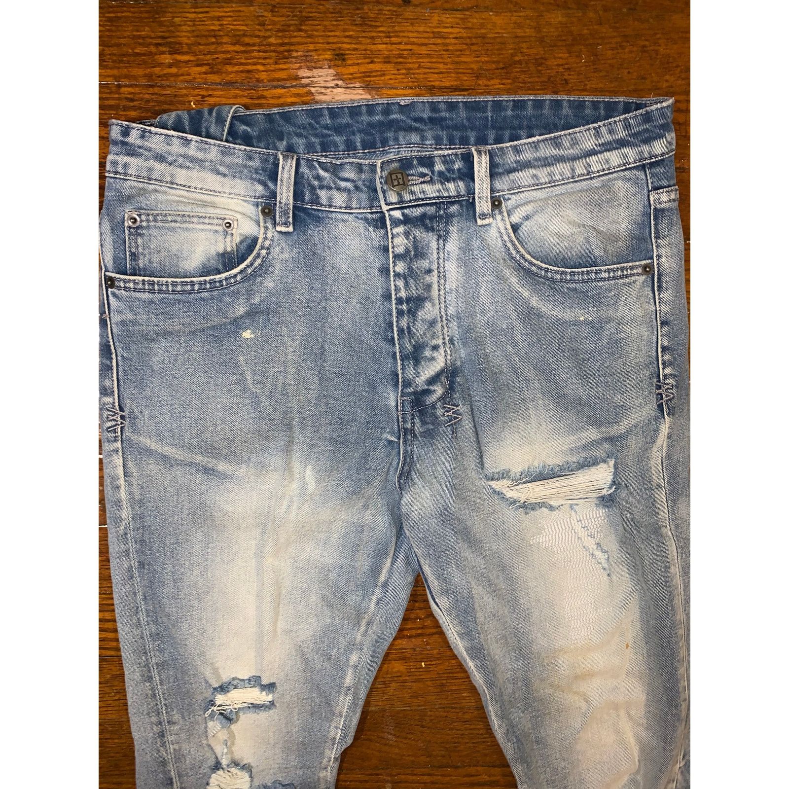 Ksubi KSUBI Chitch Jeans 32 Light Wash Skinny Distressed Size US 32 / EU 48 - 2 Thumbnail