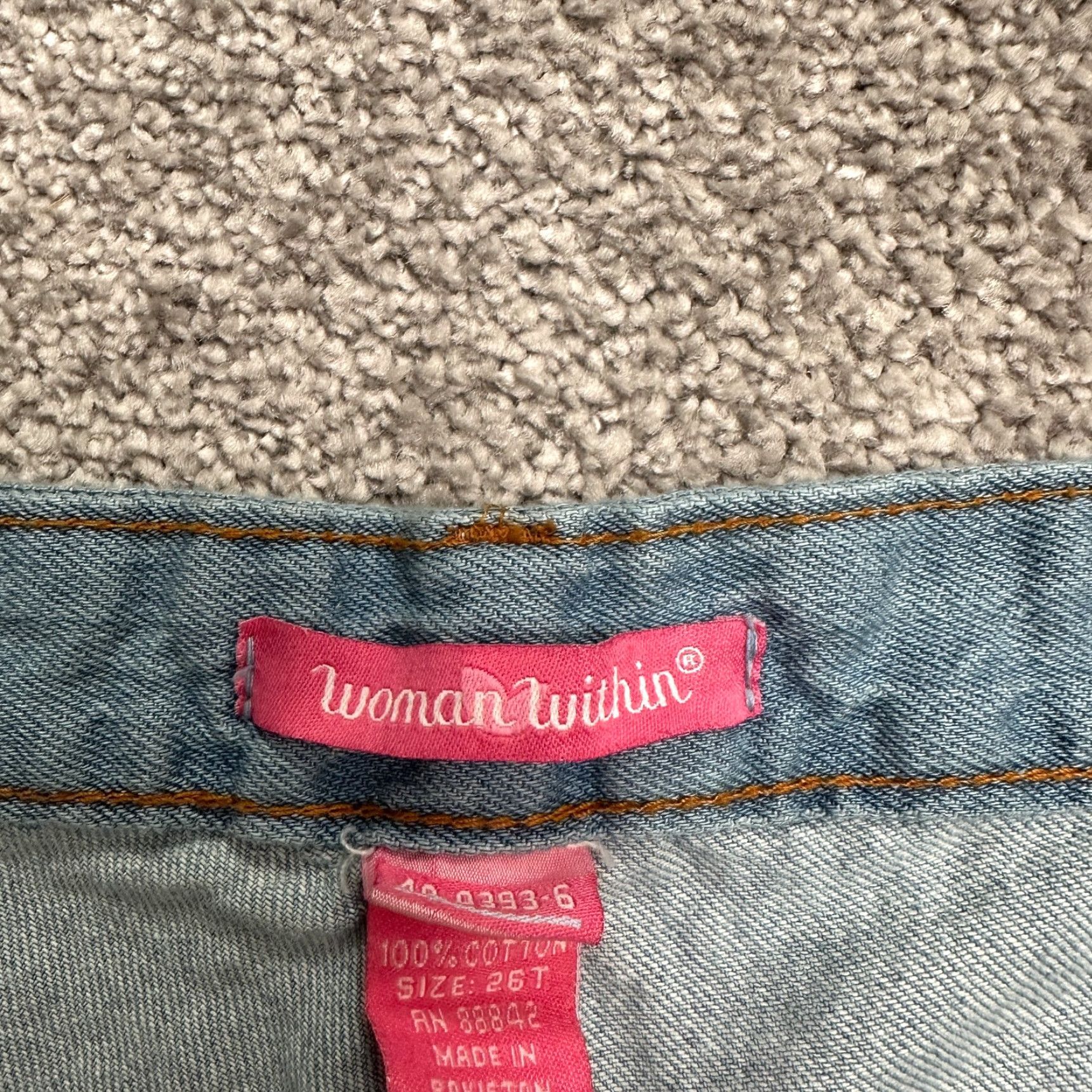 Vintage WOMAN WITHIN Jeans Women 26 Tall Blue Wide-Leg Denim 5-Pocket High Rise 100% Cotton Size 26" / US 2 / IT 38 - 7 Thumbnail