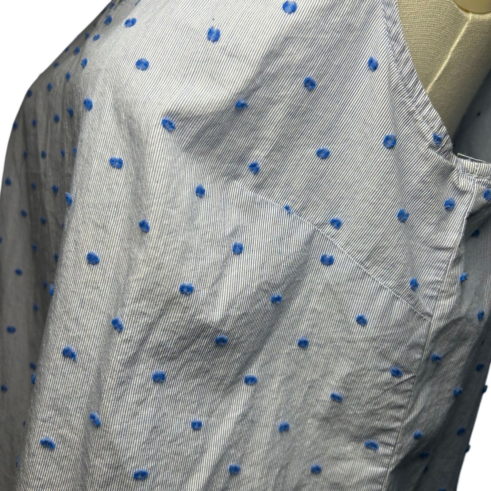Talbots Talbots Blue Polka Dot Ruffle Collar Tank Top Medium Petite Size M / US 6-8 / IT 42-44 - 13 Thumbnail