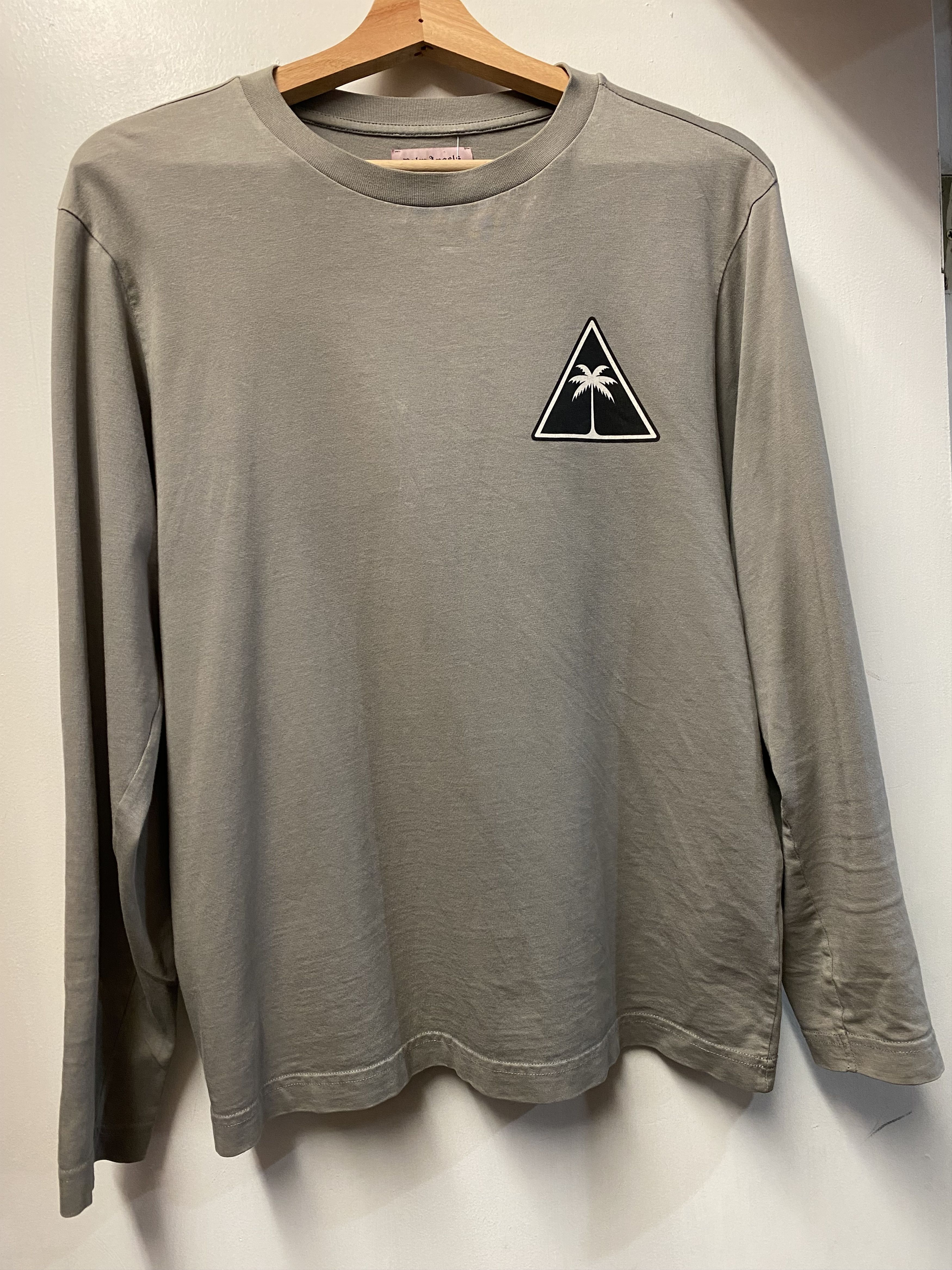 image of Palm Angels Palm Angel Flames Longsleeve in Gray, Men's (Size XS)