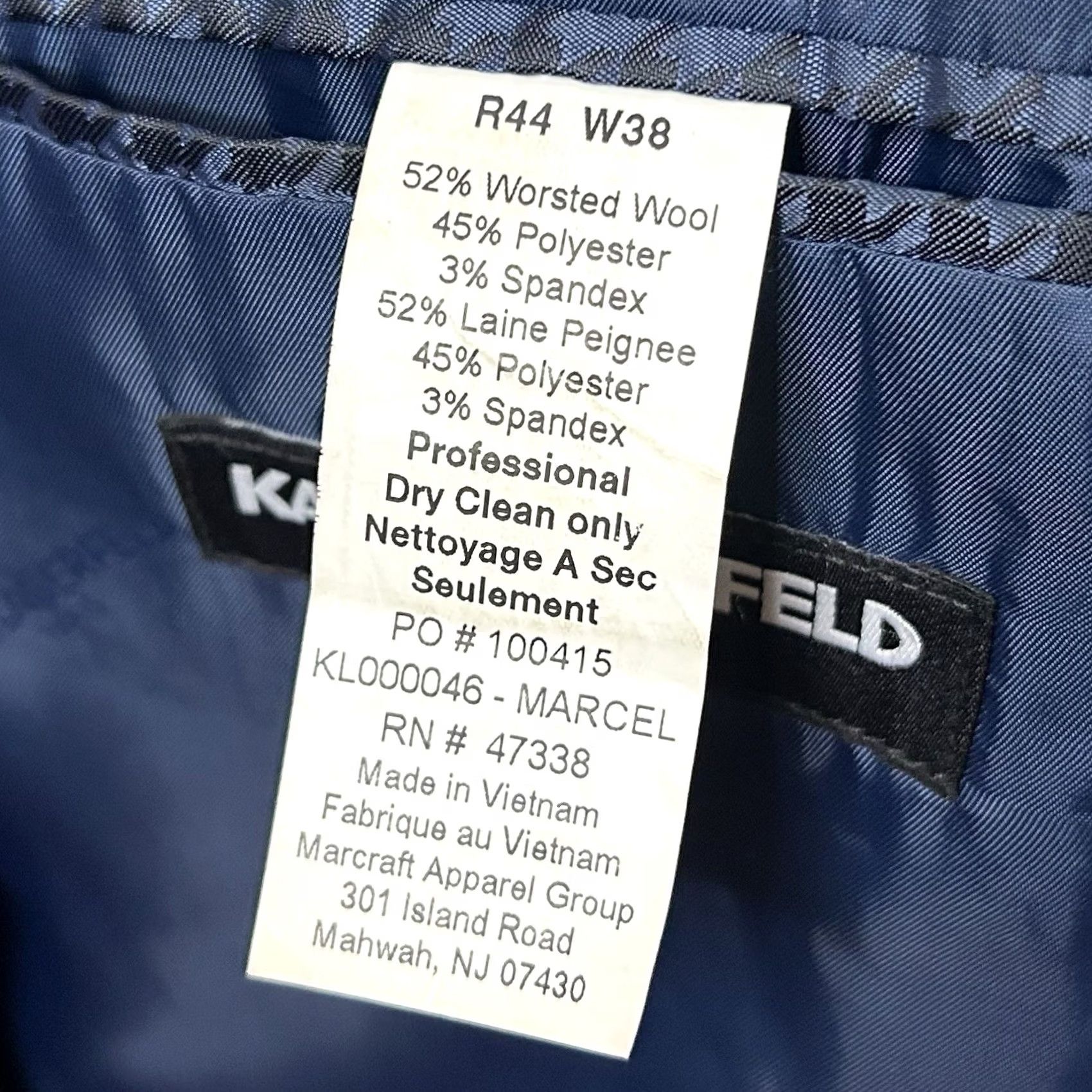 Karl Lagerfeld Karl Lagerfeld Paris Sport Coat Blue 44R Wool Blend Two-Button Notch Lapel Vented Regular Mens Size US XS / EU 42 / 0 - 4 Thumbnail