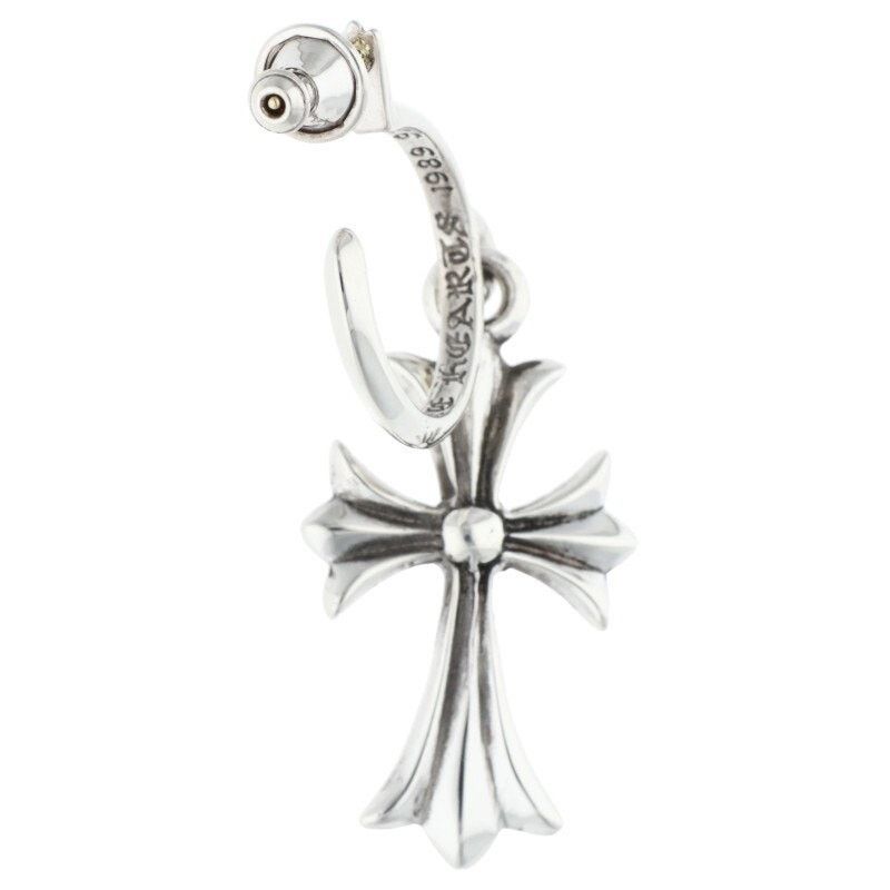 Chrome Hearts Chrome Hearts Tiny CH Cross Hoop Silver Earring Size ONE SIZE - 2 Thumbnail