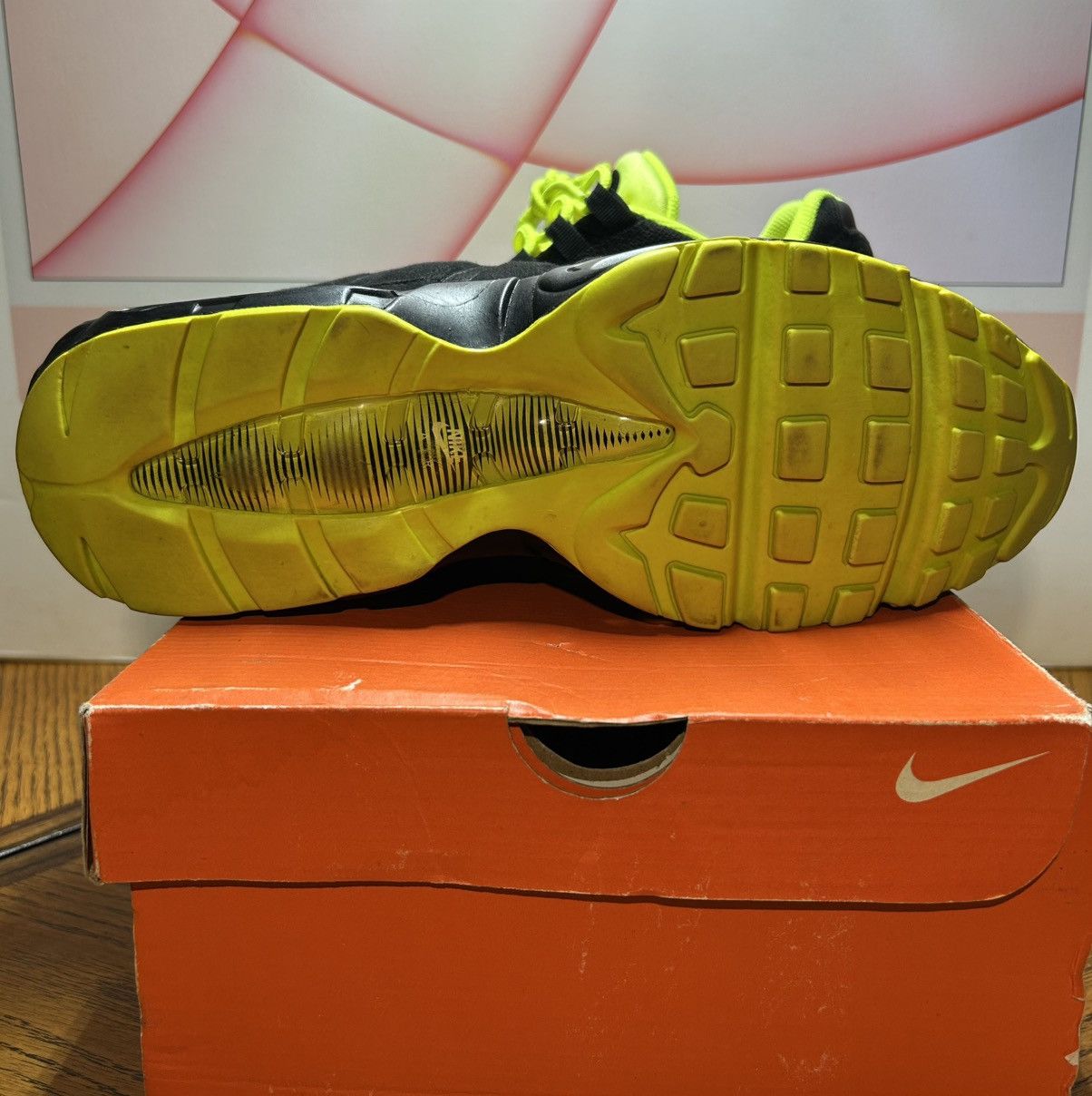 Nike Size 11.5 - Nike Air Max 95 OG Big Bubble - Neon Black Volt Size US 11.5 / EU 44-45 - 9 Thumbnail