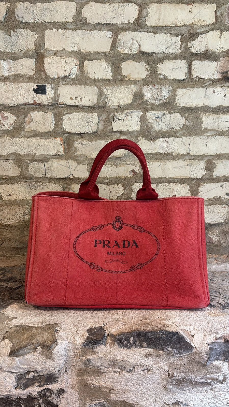 Prada Vintage Tote Bag in Orange, Women's