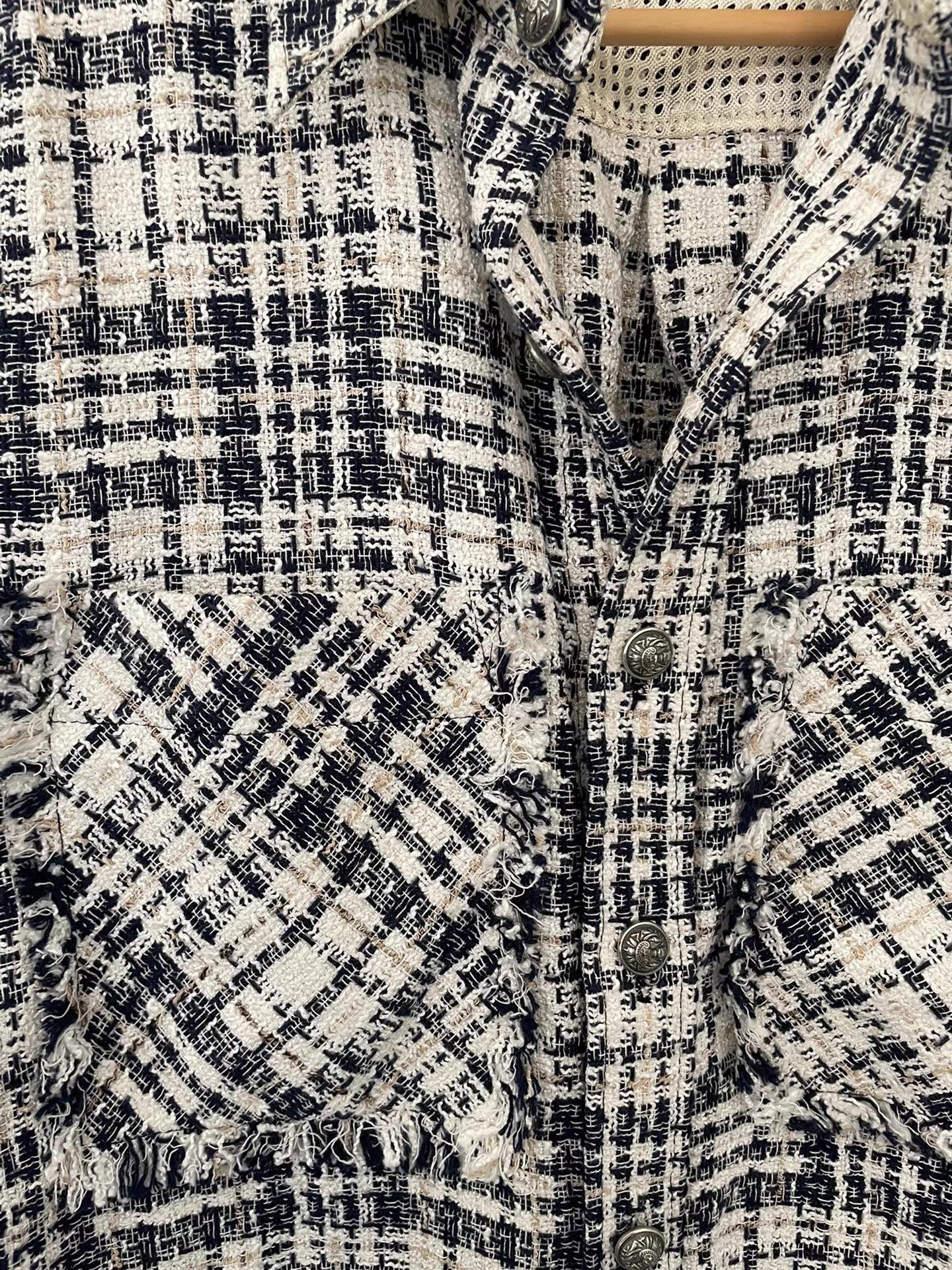 Faith Connexion Faith Connexion Blue & White Tweed Shirt Ｑ21 Size US M / EU 48-50 / 2 - 4 Thumbnail