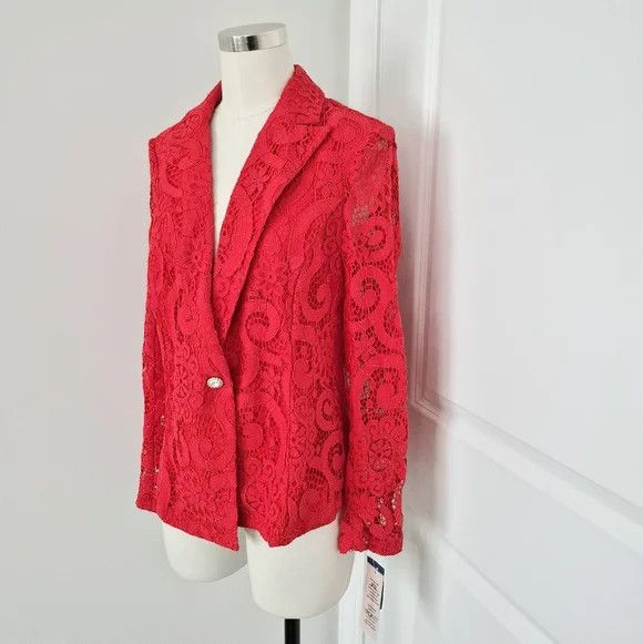 Nanette Lepore Lace Blazer Feminine Gift Holiday Party Travel Valentine Size M / US 6-8 / IT 42-44 - 6 Thumbnail