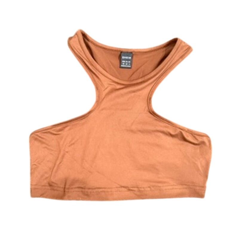 Shein Woman's Halter Micro Crop Top in Brown, Size XS Size XS / US 0-2 / IT 36-38 - 1 Thumbnail