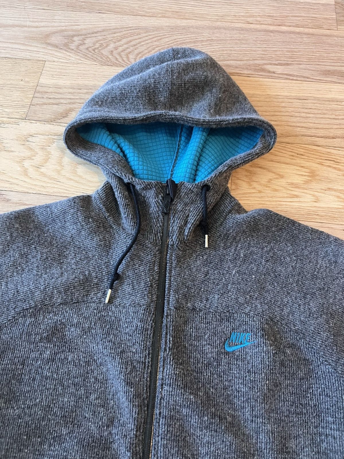 Nike × Vintage Vintage Nike Hoodie Sweatshirt Wool Lined 2000s Y2K Size US M / EU 48-50 / 2 - 1 Thumbnail