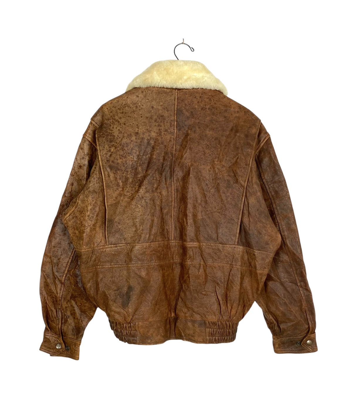 Vintage Rare‼️ Vintage Stylish Leather Flight Jacket Sherpa Collar Size US L / EU 52-54 / 3 - 5 Thumbnail
