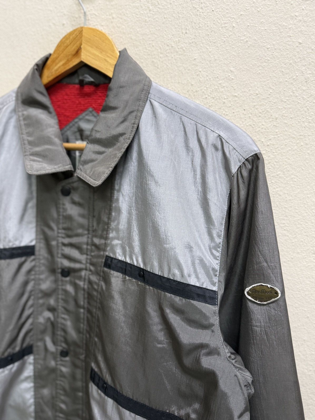 Full Count & Co. Full count by Mar-Medi grey and silver paneled nylon jacket Size US M / EU 48-50 / 2 - 20 Thumbnail