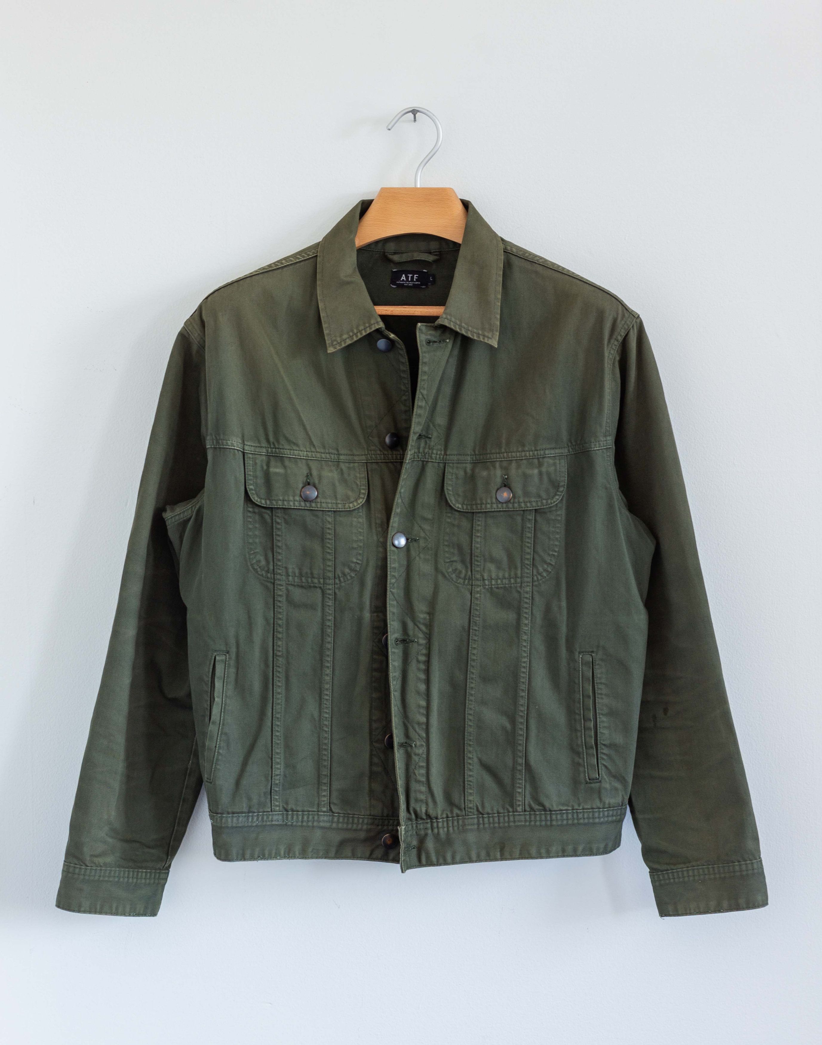 Other ATF Authentic Textile Fabrics Olive Trucker Jacket Size US L / EU 52-54 / 3 - 1 Thumbnail