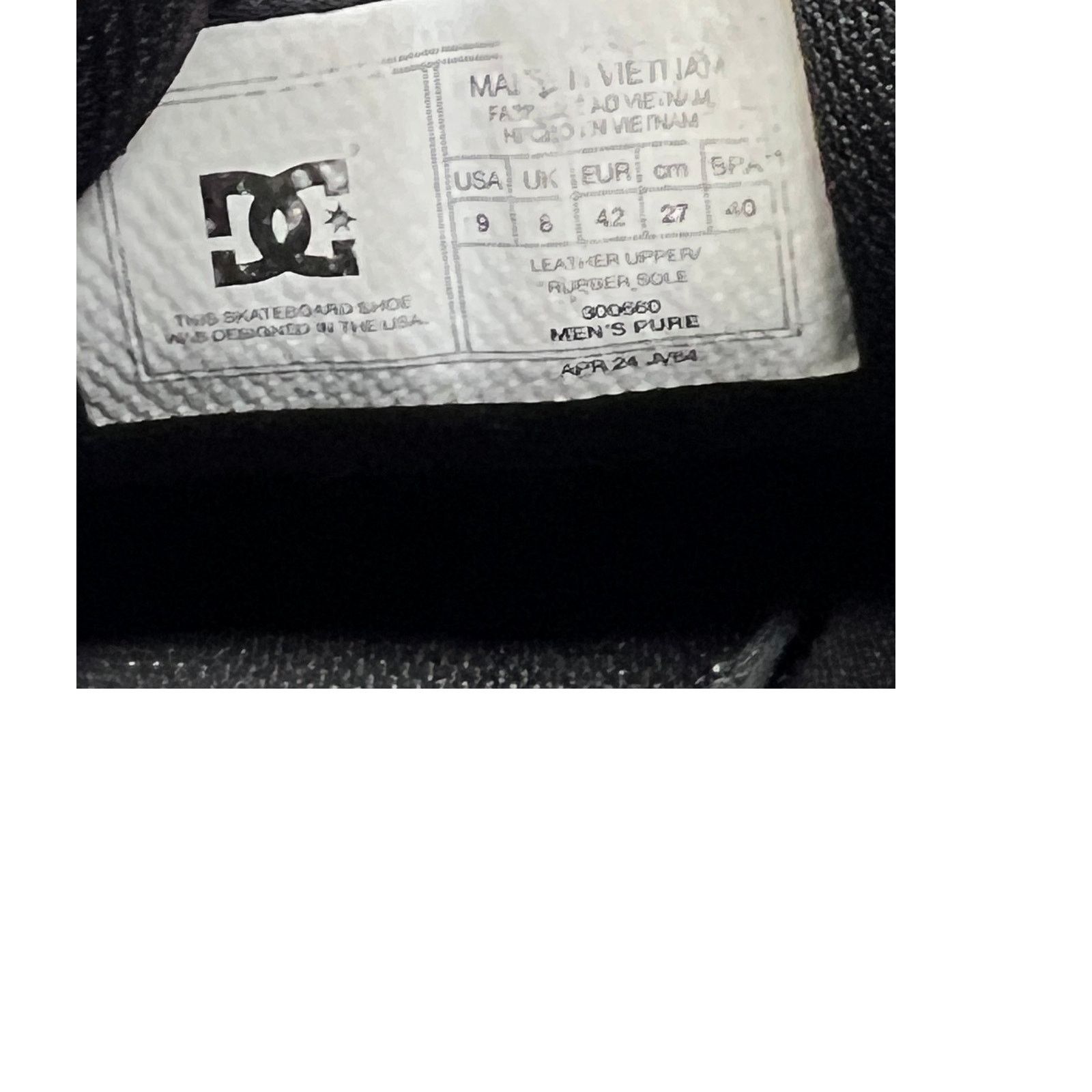DC DC Pure Black Sneakers Skate Mens Size 9 Size US 9 / EU 42 - 7 Thumbnail