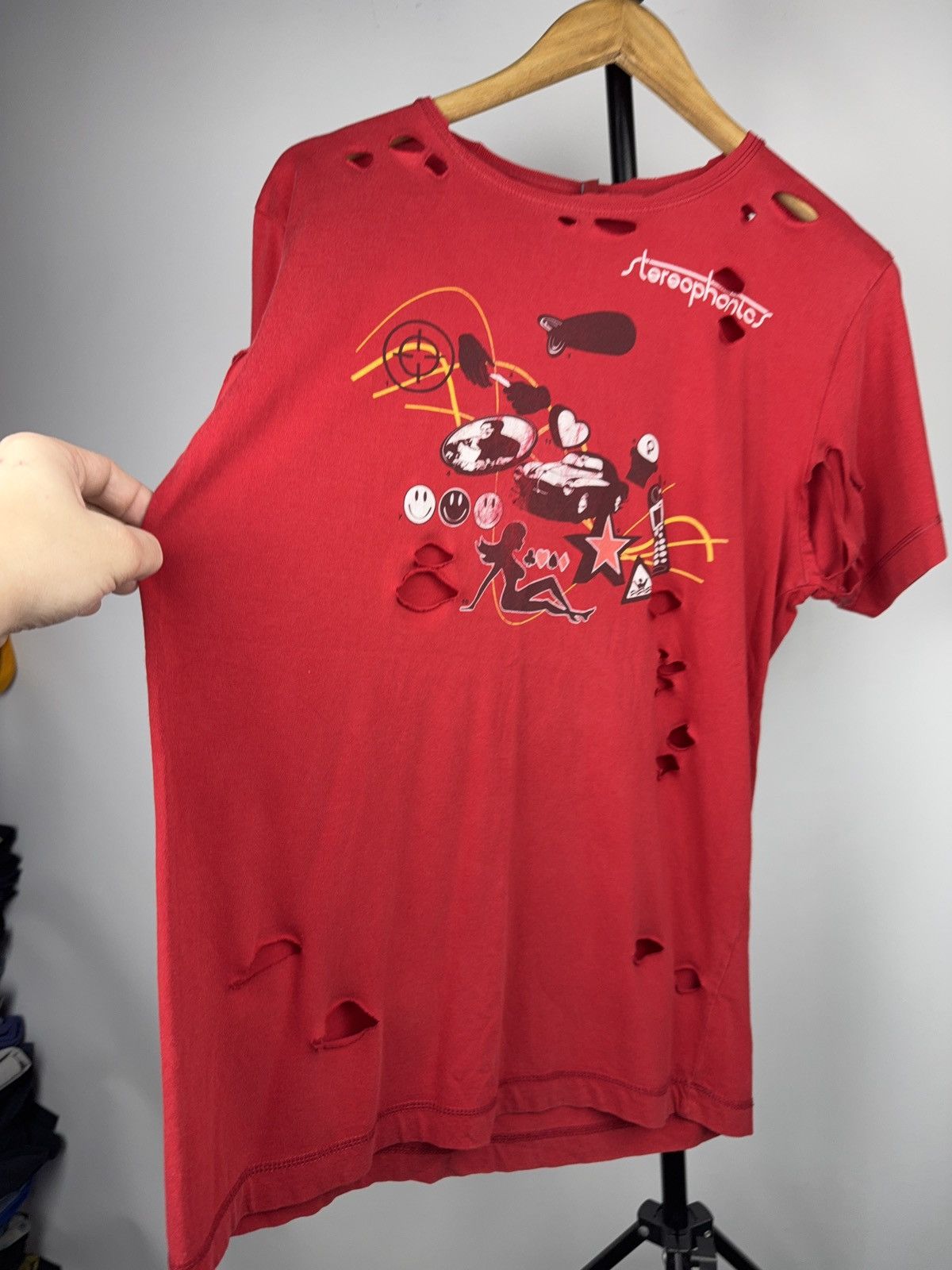 Band Tees 00s Stereophonics Distressed Red Band T-Shirt Y2K Rock Size US M / EU 48-50 / 2 - 12 Thumbnail