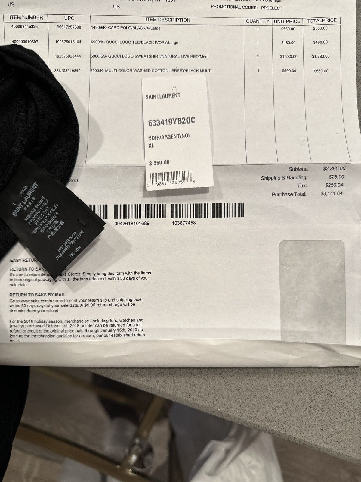 Saint Laurent Paris Saint Laurent Paris box logo T shirt Size US L / EU 52-54 / 3 - 6 Thumbnail