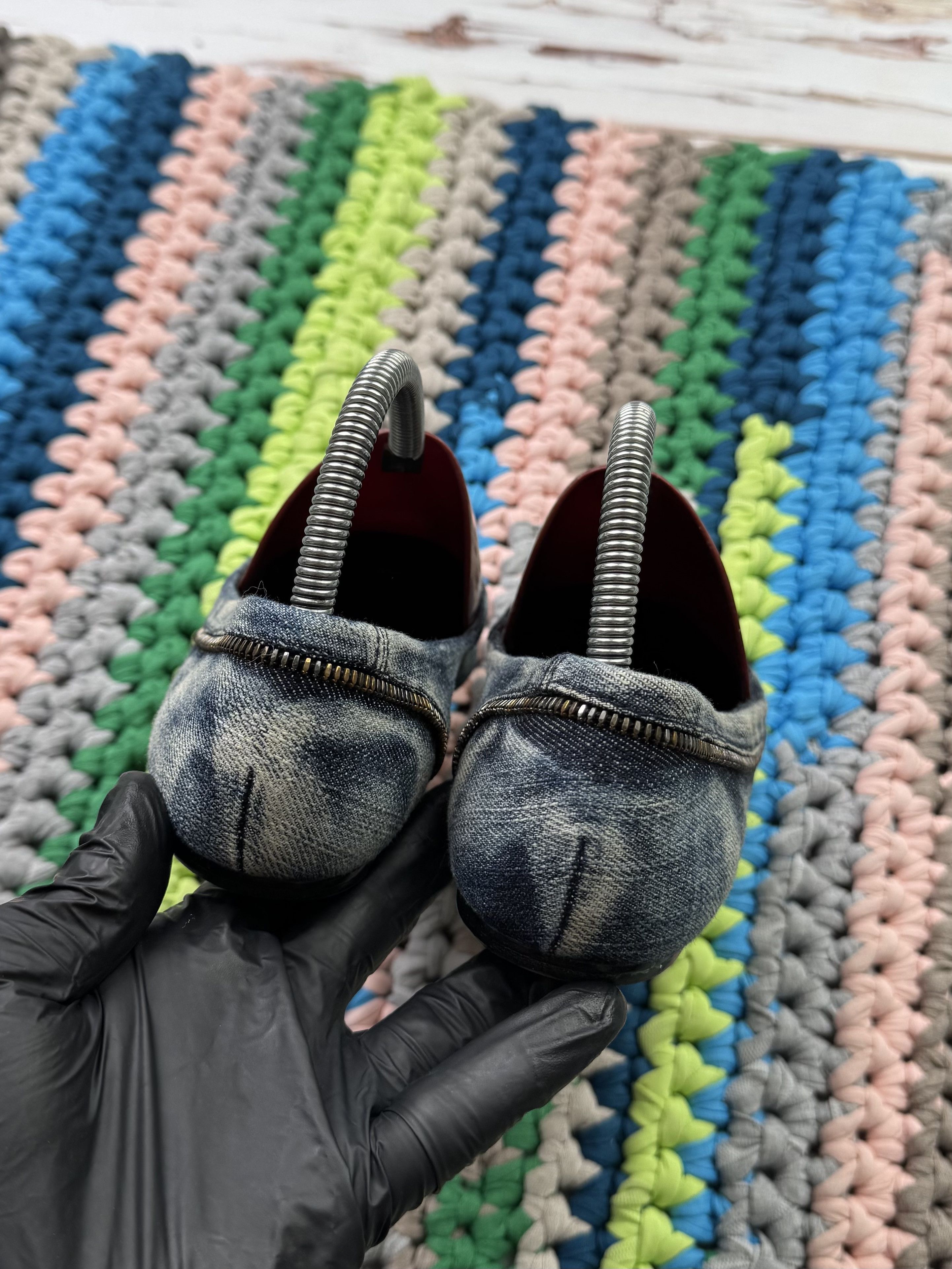 Diesel Diesel Vintage Washed Denim Ballet Flats (V280)(D10) Size US 8 / IT 38 - 6 Thumbnail