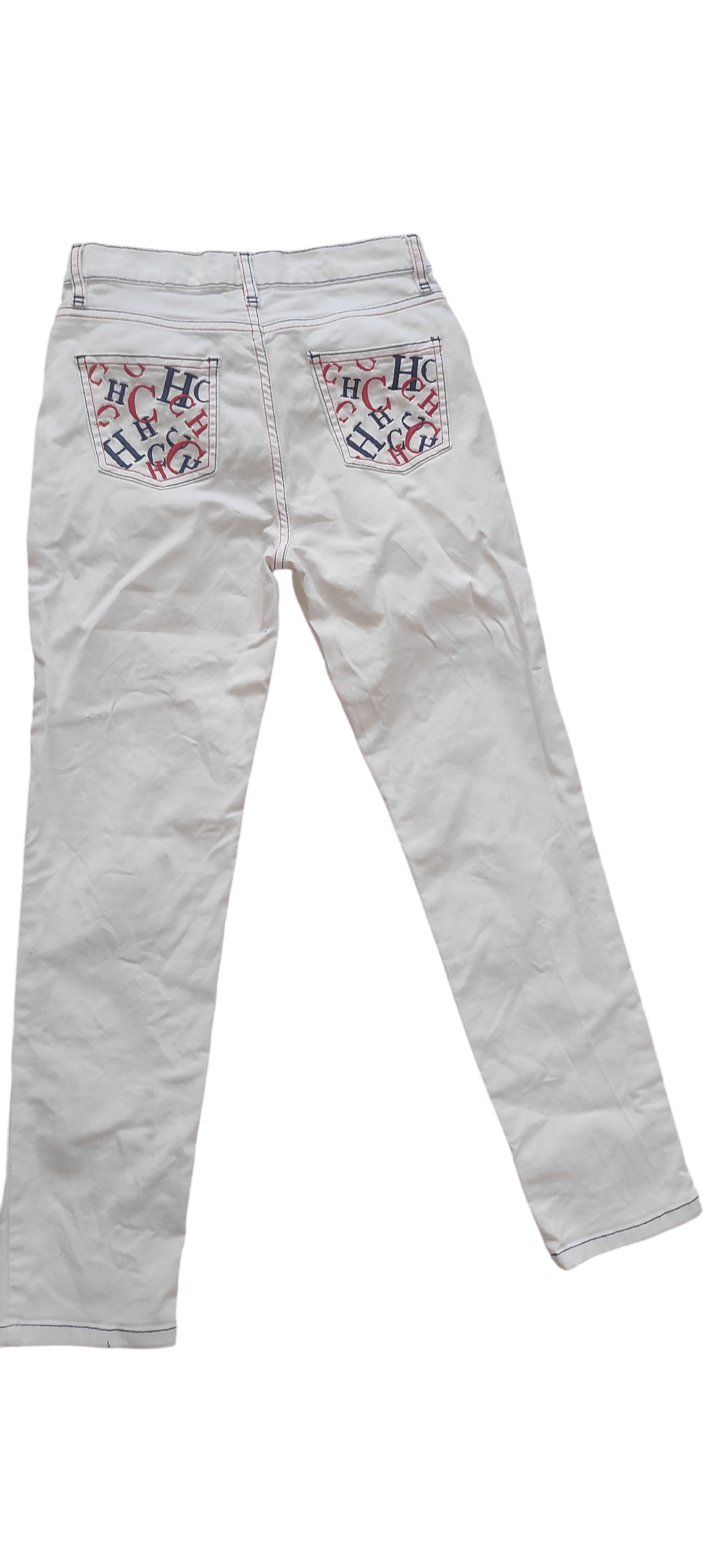 Carolina Herrera Carolina Herrera Logo Embroidery Denim Jeans White Kids Sz 2 Size 26" / US 2 / IT 38 - 2 Thumbnail