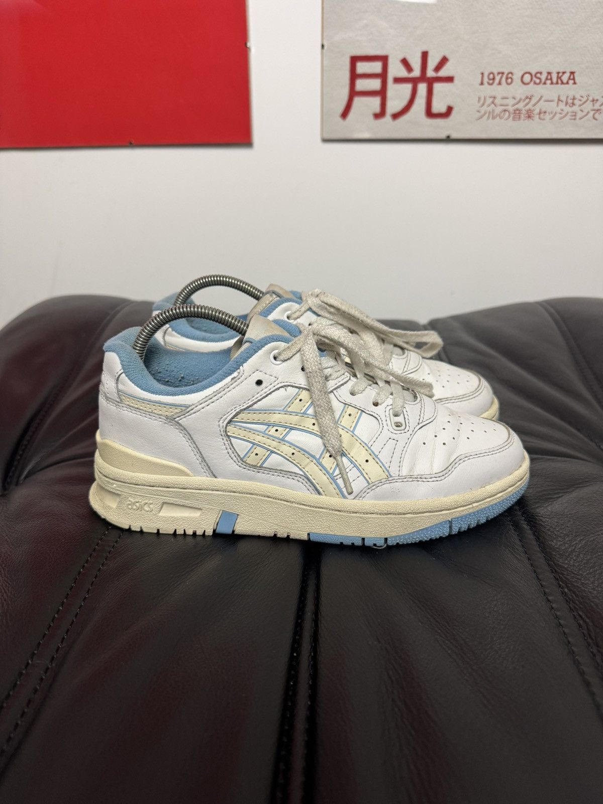 Asics Asics Gel Woman Low Sneakers Leather White Baby Blue Rare Size US 4.5 / IT 34.5 - 1 Thumbnail