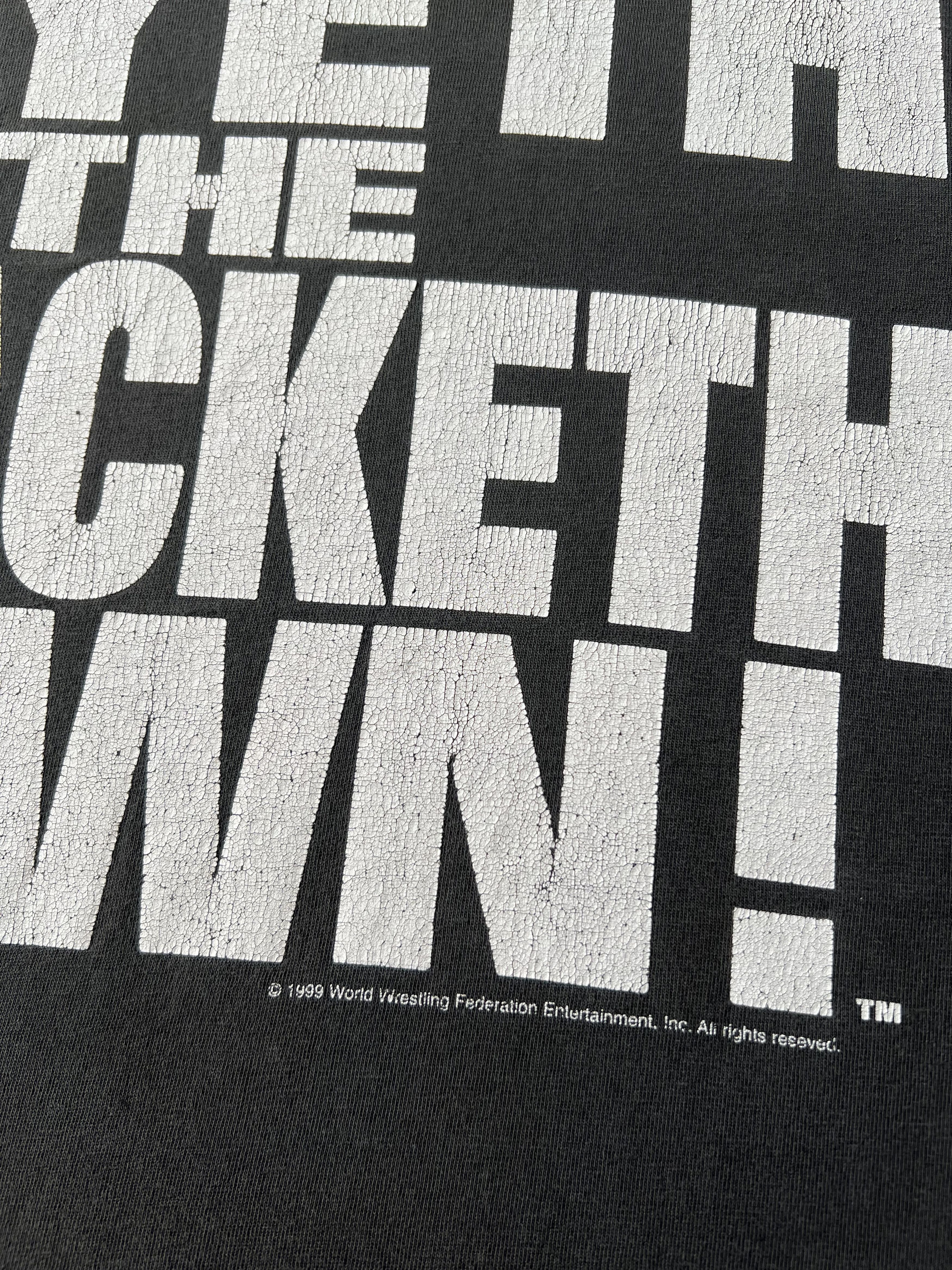 WWE Vintage 1999 The Rock WWE Layeth The Smacketh Down Candy Ass Size US L / EU 52-54 / 3 - 7 Thumbnail