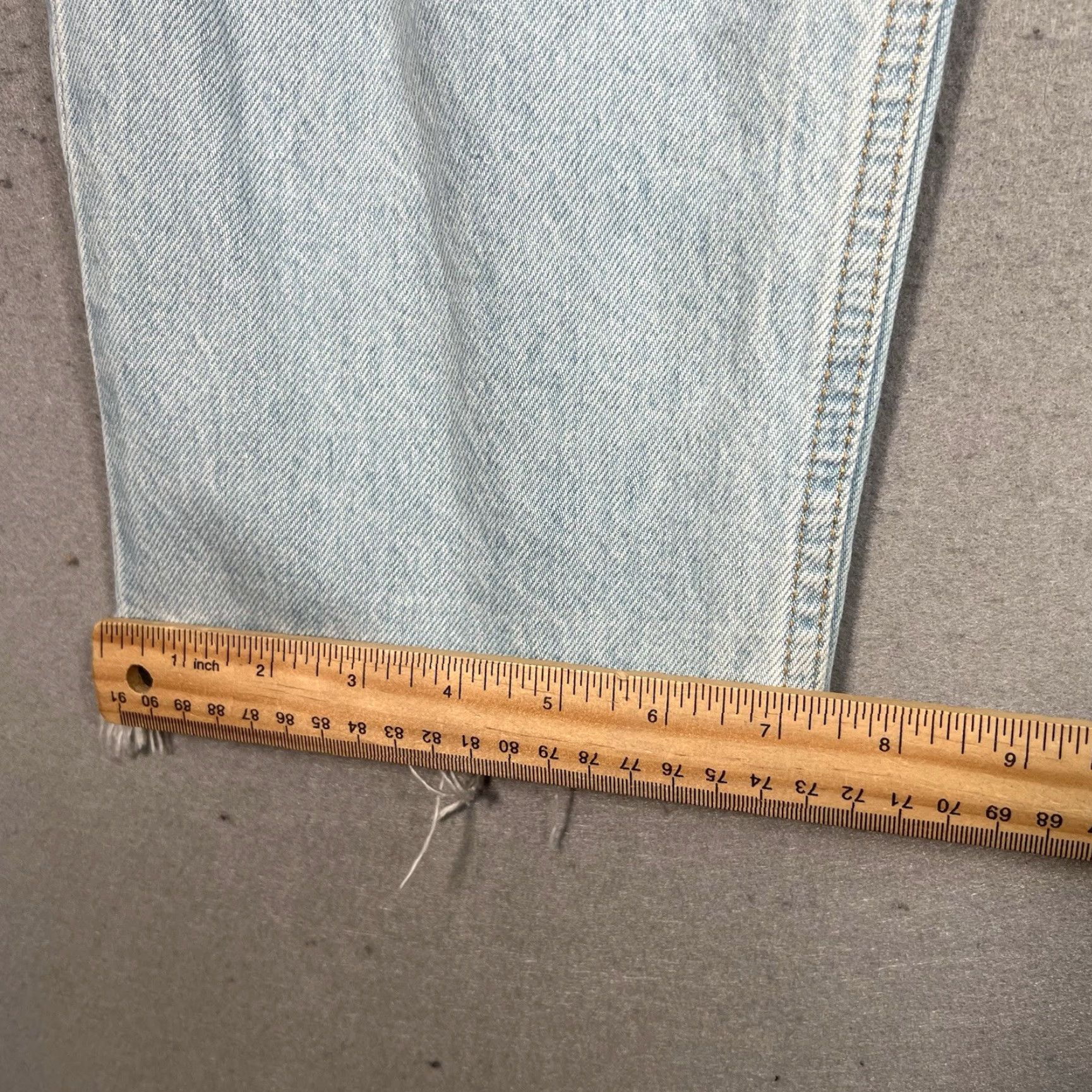 Vintage Etica Jeans Womens Size 25 High Rise Straight Leg Distressed Denim Blue 5-Pocket Size 42" / US 20 - 6 Thumbnail
