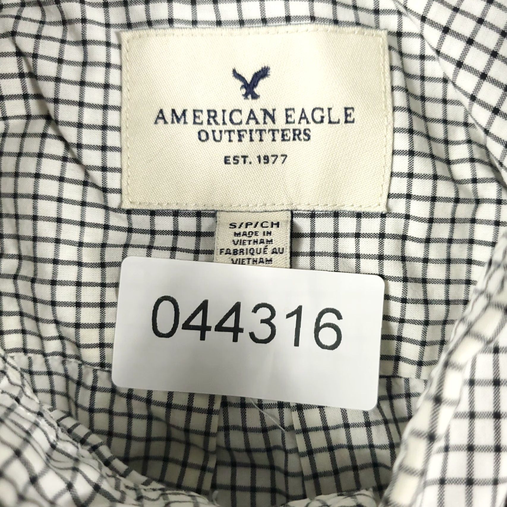 American Eagle Outfitters American Eagle Shirt Mens Small Gray Check Button Up Long Sleeve Casual Size US S / EU 44-46 / 1 - 8 Thumbnail