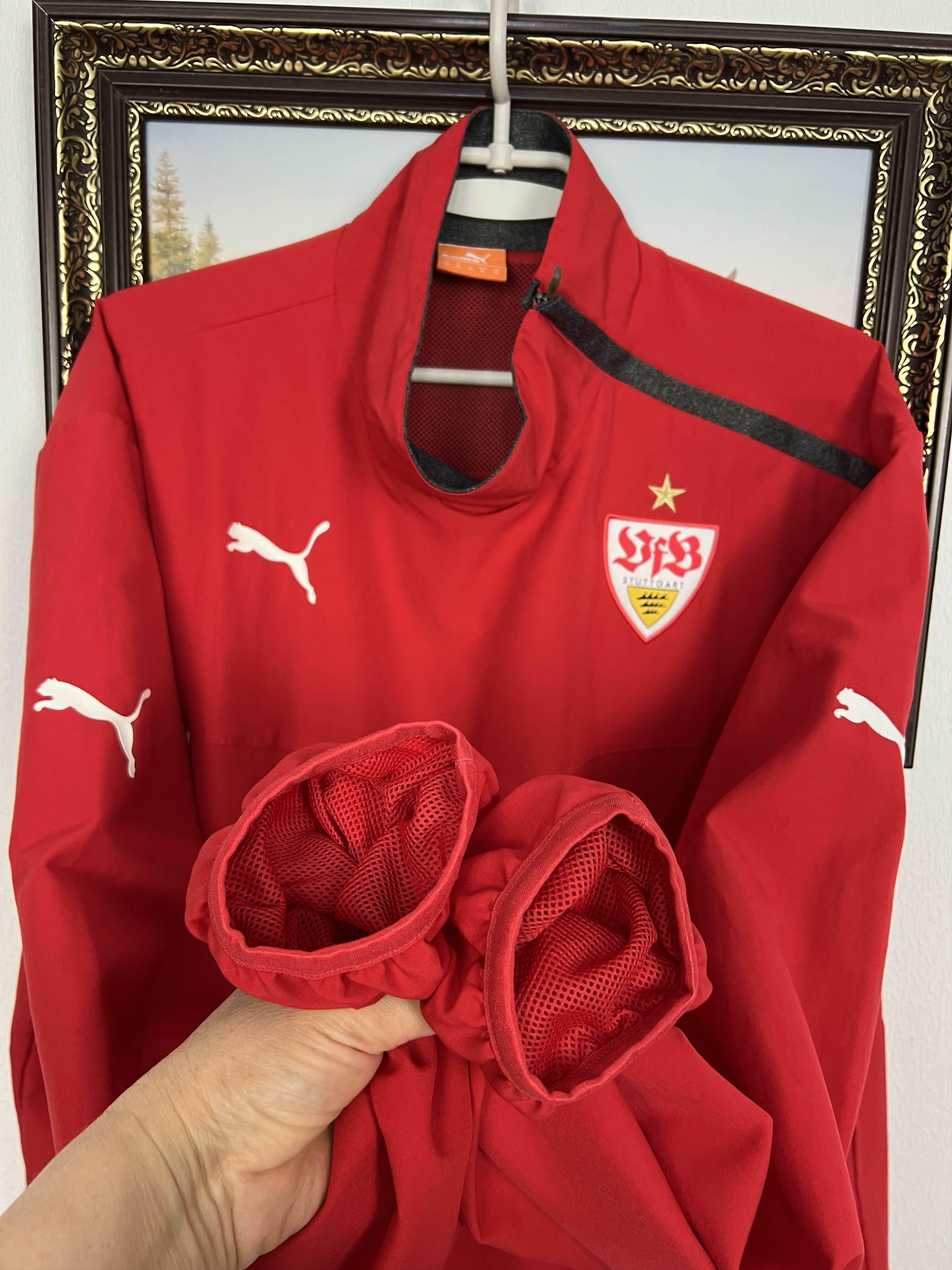 Puma Stuttgart Football Jacket Soccer Track Top Train Sweatshirt Size US XL / EU 56 / 4 - 7 Thumbnail