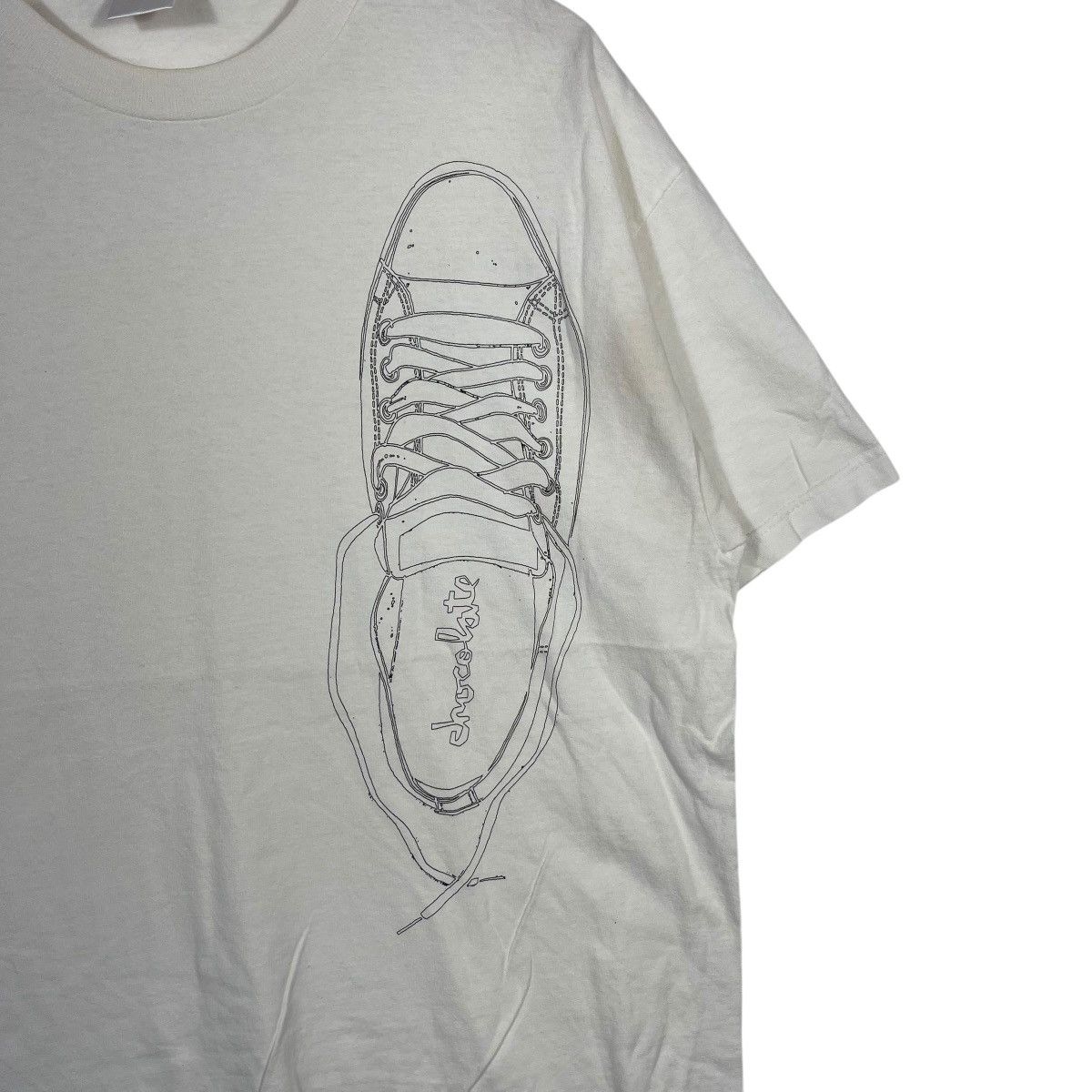 Vintage Chocolate Skate Shoe Graphic White T Shirt XL Streetwear Size US XL / EU 56 / 4 - 5 Thumbnail