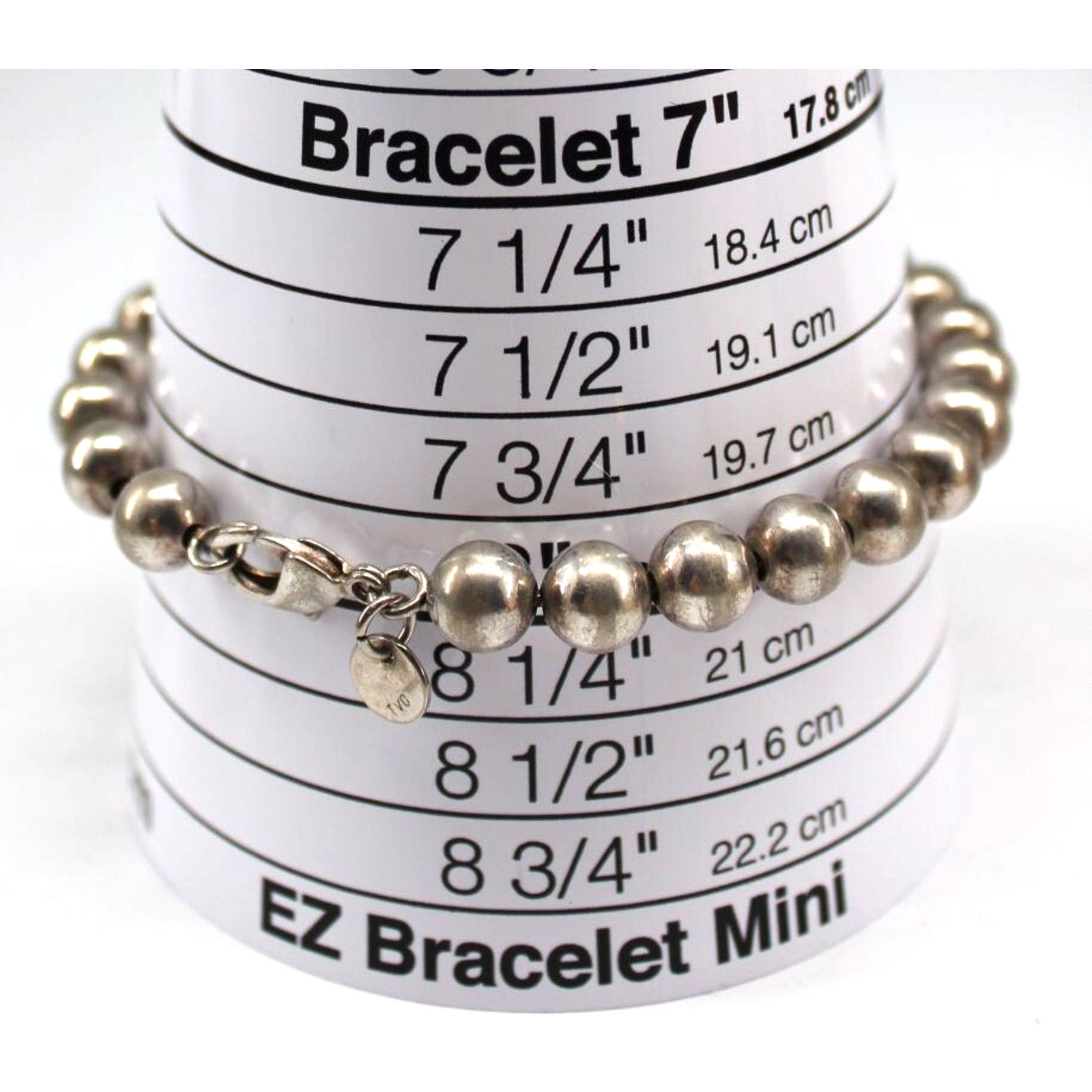 Other Vintage 8" Silver Ball Bracelet Chain Lobster Marked TVO 925 Size ONE SIZE - 2 Thumbnail