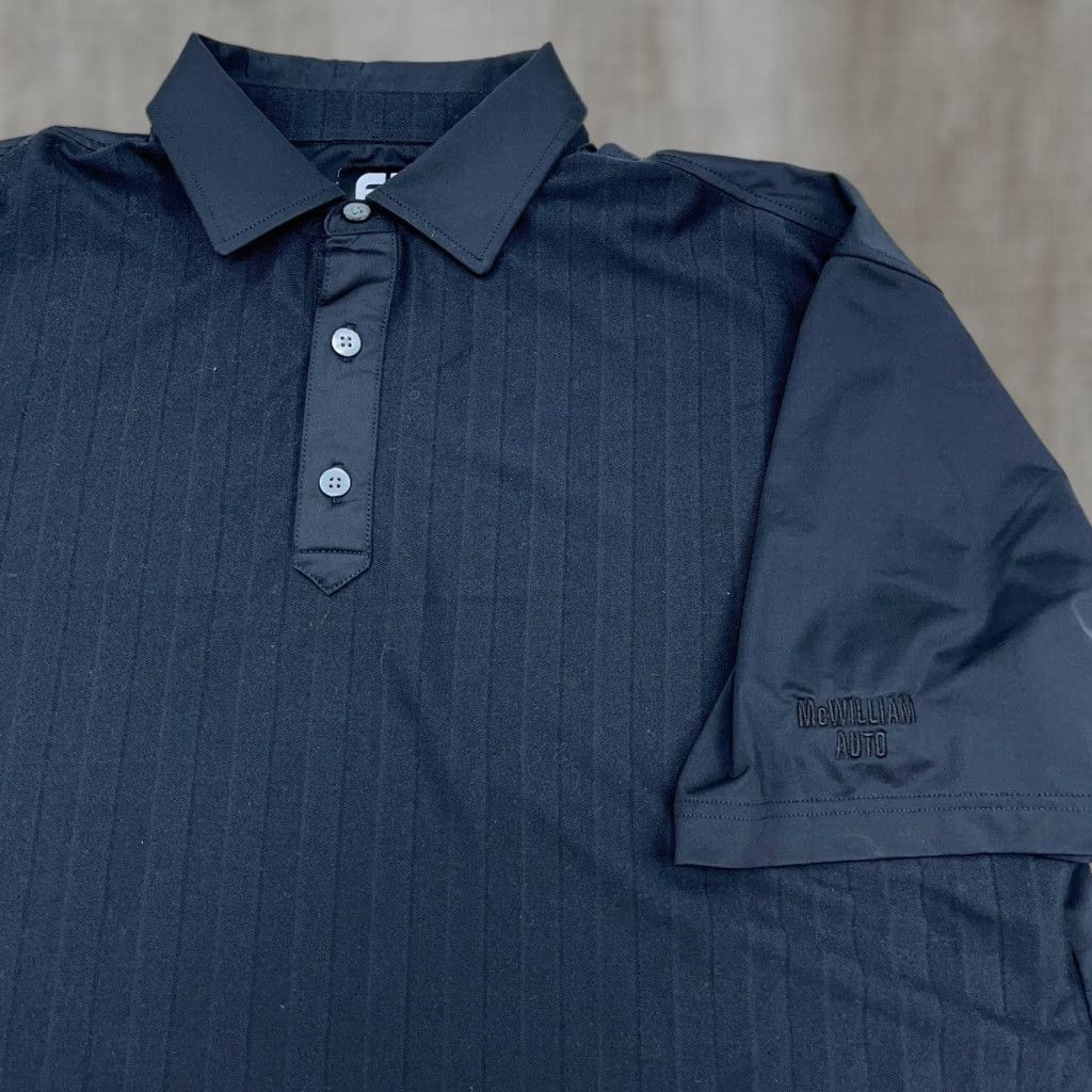 Footjoy FootJoy Polo Shirt Men XL Black Striped Performance Quick Dry Golf Club Logo Size US XL / EU 56 / 4 - 1 Thumbnail