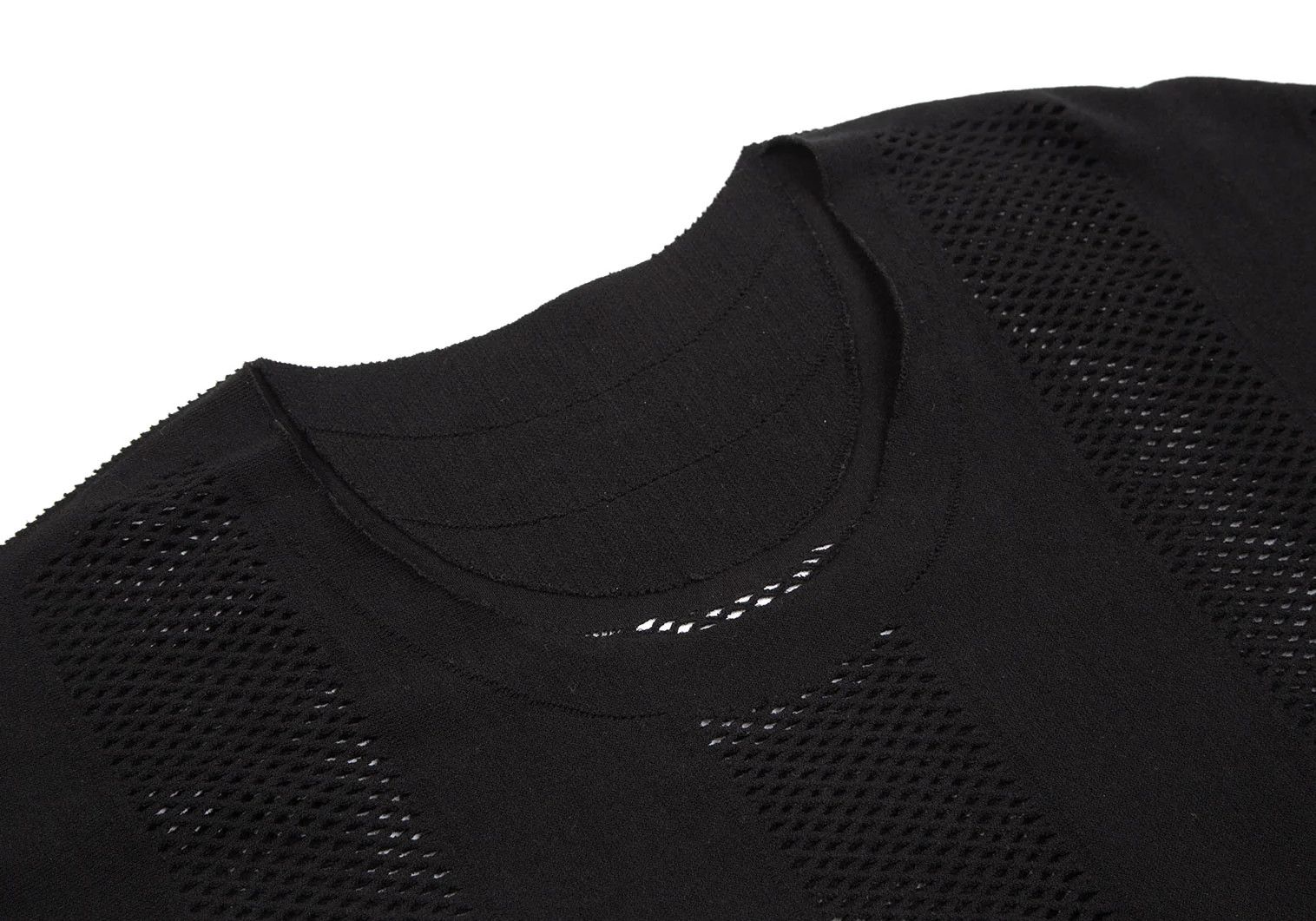Issey Miyake Mesh Stripe Stretch T-Shirt in Black 4 Size US XL / EU 56 / 4 - 3 Thumbnail