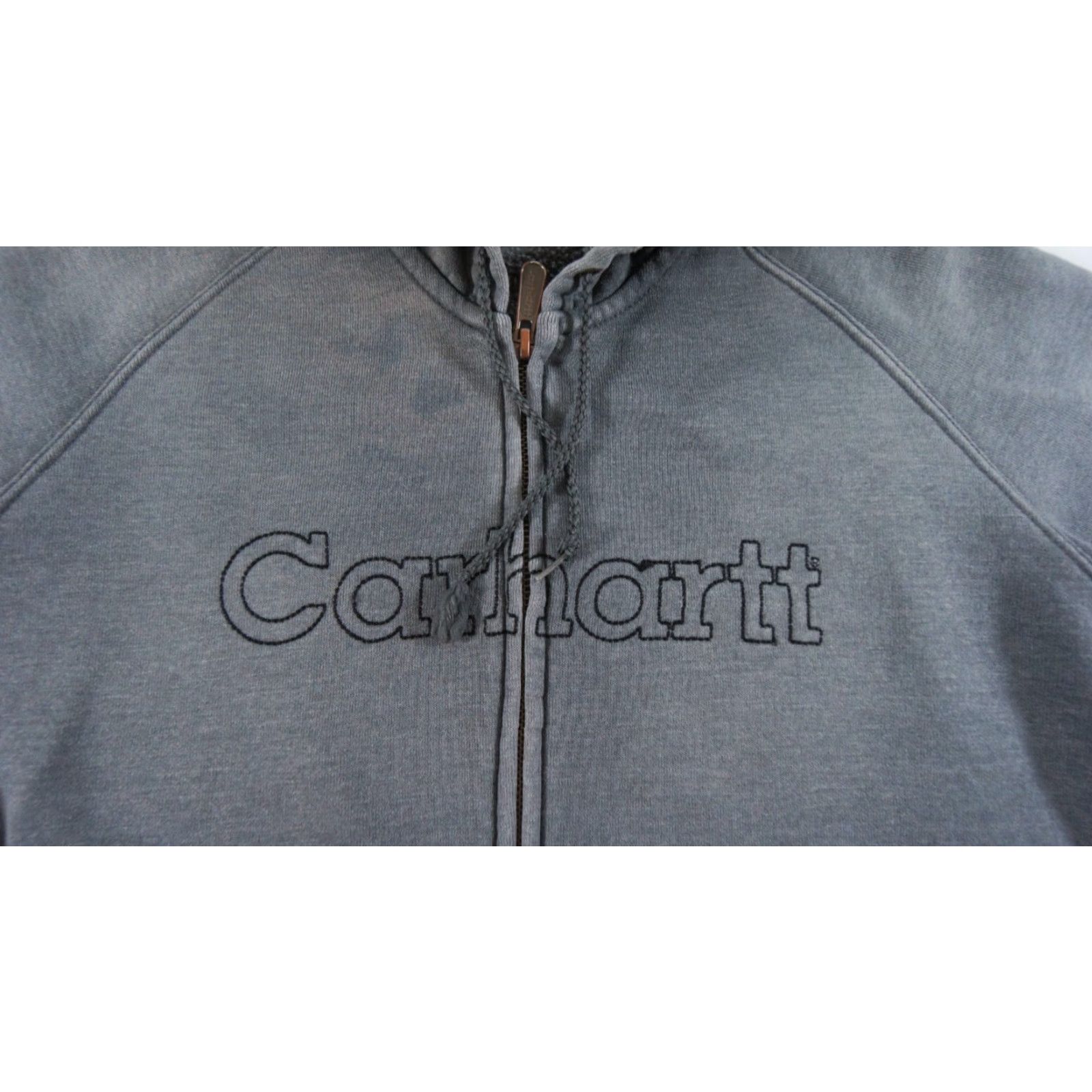 Carhartt Carhartt Sweatshirt Womens Large Gray Hoodie Full Zip Sweater Ladies Faded Flaws Size L / US 10 / IT 46 - 3 Thumbnail