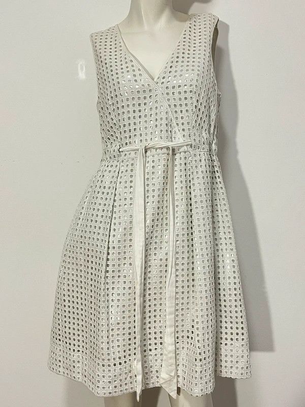 Calvin Klein white cotton midi dress