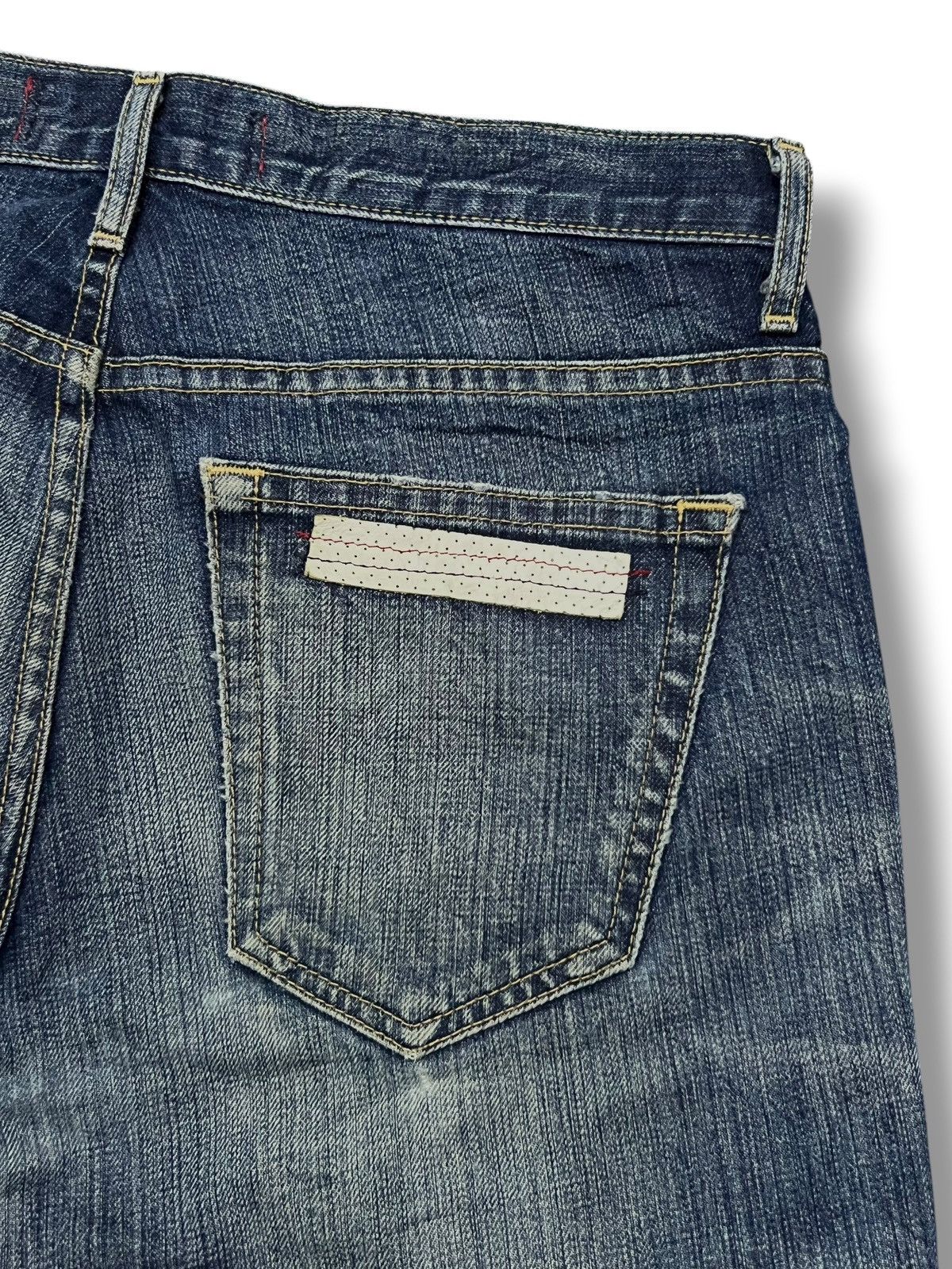 Japanese Brand Vintage Degaine Usa - Faded Wash Honeycomb, Distressed Denim Size 30" / US 8 / IT 44 - 8 Thumbnail