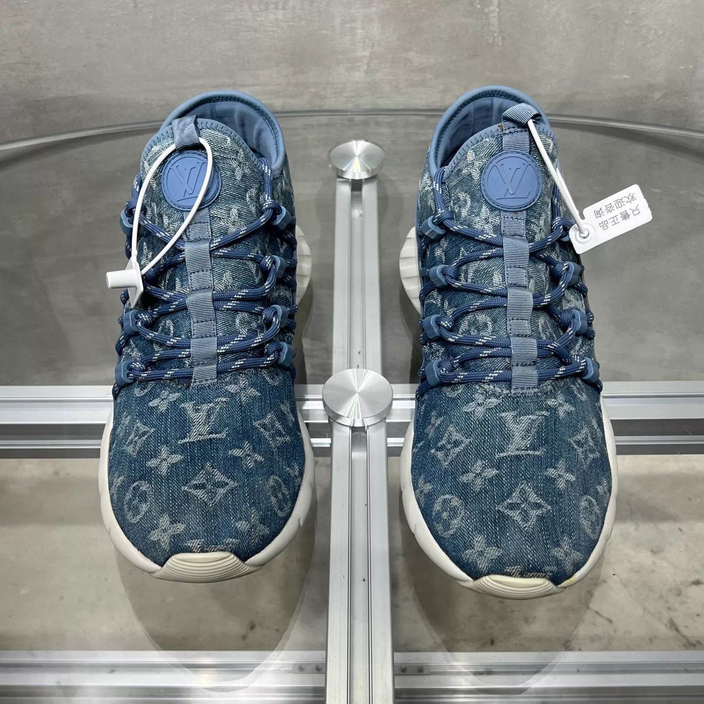 Louis Vuitton LV Blue Denim Allover Print Sneakers UK6.5 Size US 7.5 / EU 40-41 - 1 Thumbnail