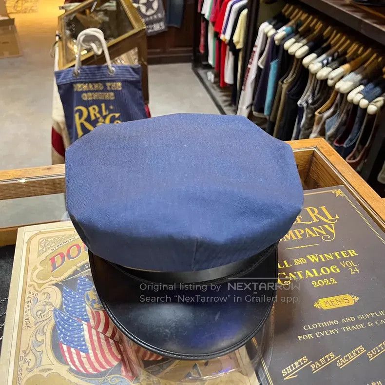 RRL Ralph Lauren RRL Ralph Lauren Original year American-made leather cap w Size ONE SIZE - 2 Thumbnail