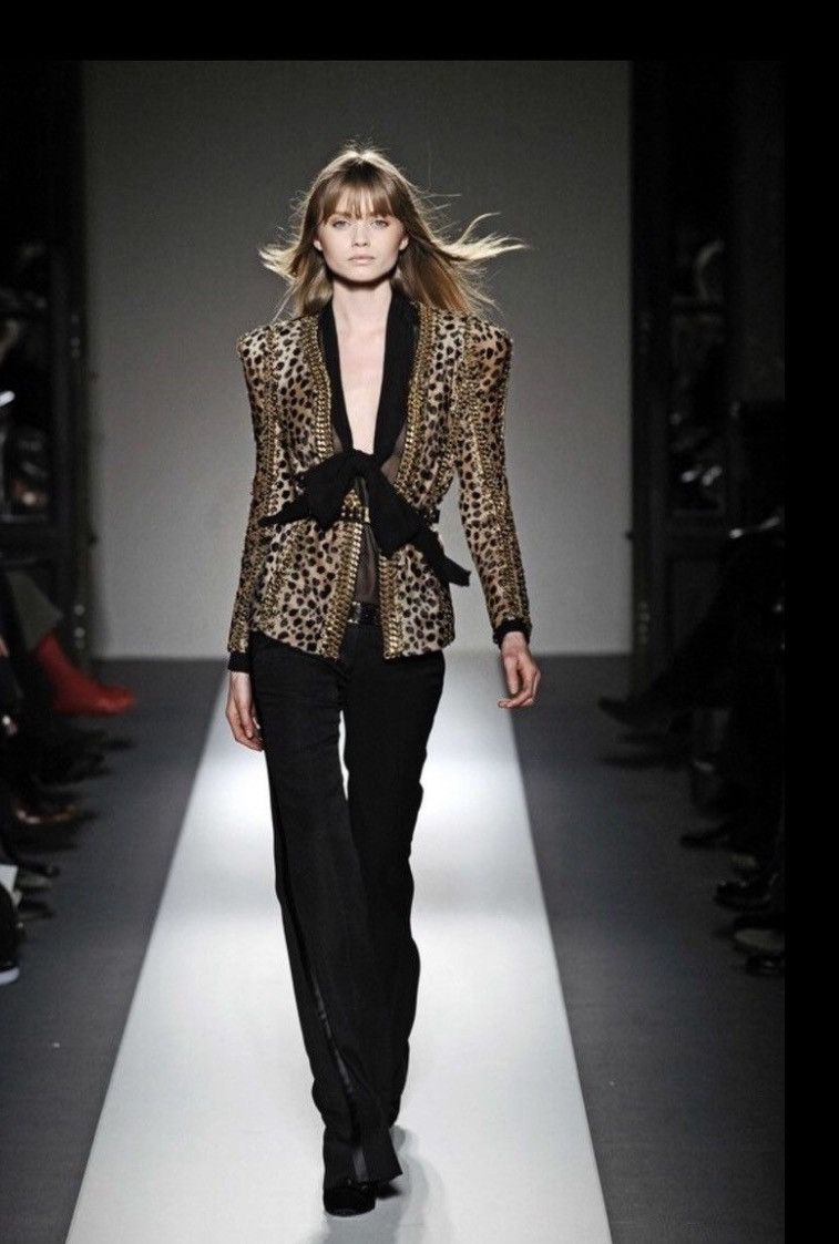 Balmain Balmain FW10 Runway Tuxedo Stripe Wool Flared Trousers Size US 32 / EU 48 - 2 Thumbnail