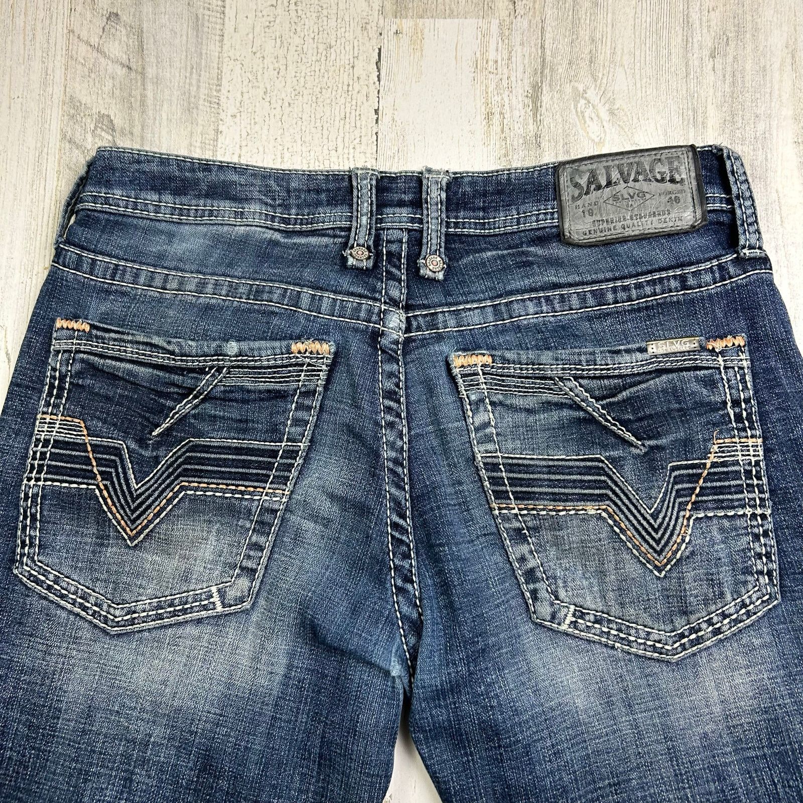 Salvage Salvage Distressed Mayhem Straight Denim Jeans Size US 32 / EU 48 - 8 Thumbnail