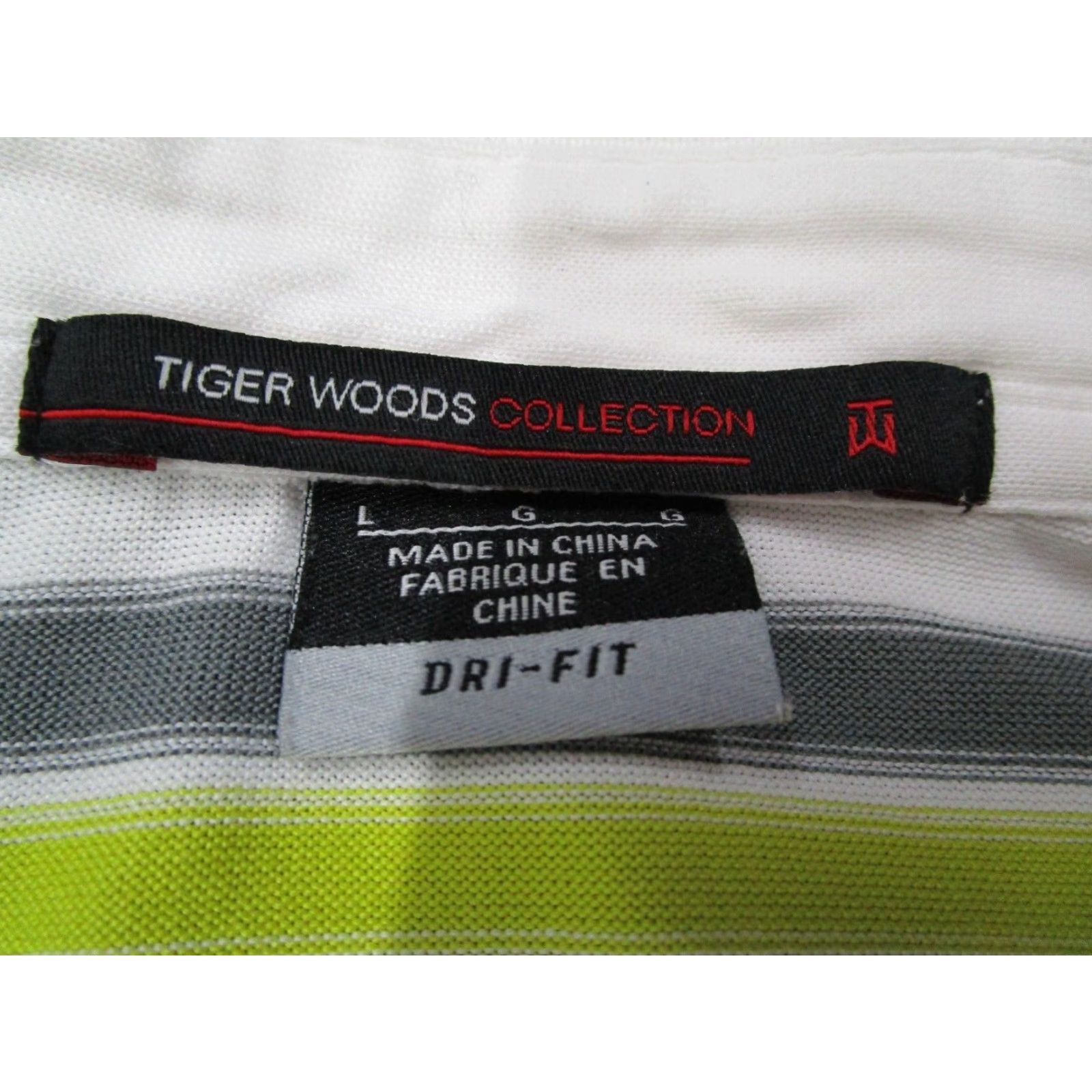 Nike NIKE Tiger Woods COLLECTION Nike Shirt Polo Mens Large Green Dri-Fit Short Sleeve Golf Polo Shirt Sports Modern Striped 00s? Size US L / EU 52-54 / 3 - 3 Thumbnail
