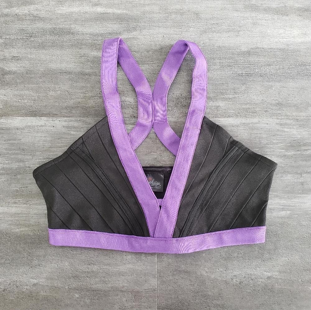 Designer Violet Black Forplay Dressy Cropped Tank Size M / US 6-8 / IT 42-44 - 1 Thumbnail