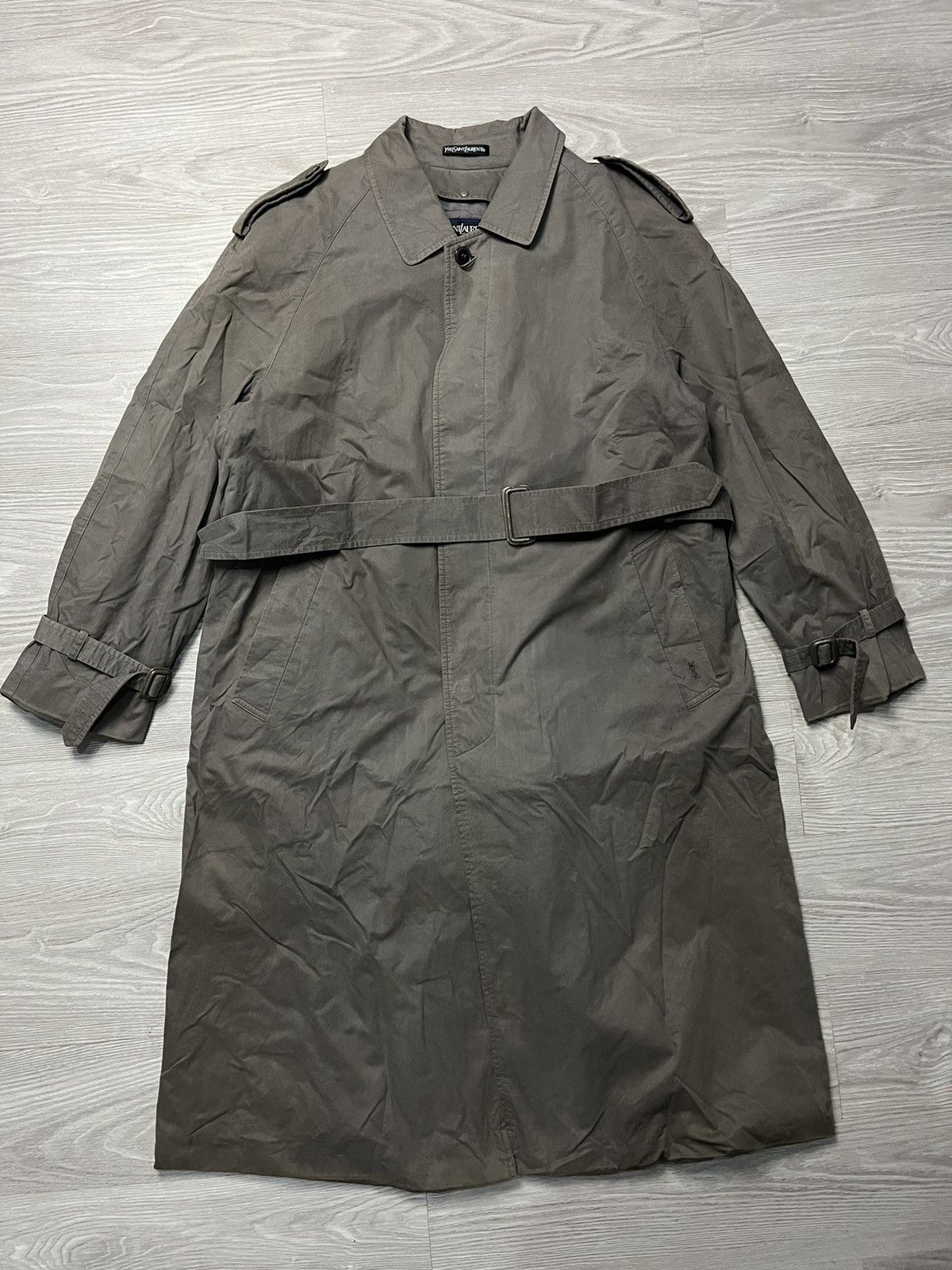 Vintage × Yves Saint Laurent Vintage YSL Diffusion Hommes Long Coat Size US L / EU 52-54 / 3 - 2 Thumbnail