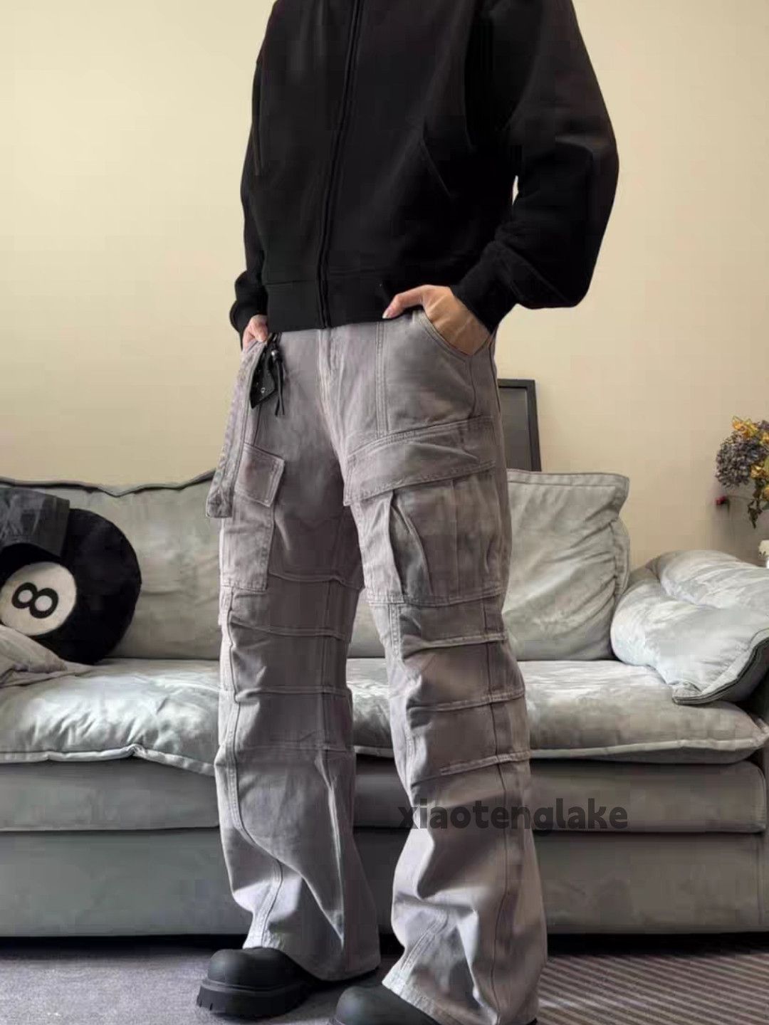 Designer Unisex utility loose baggy skate hiphop yuppie pants Size US 30 / EU 46 - 2 Thumbnail