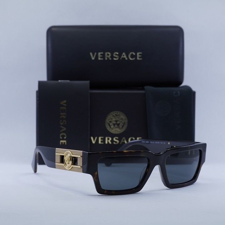 Versace Versace VE4459 108/87 Unisex Sunglasses Havana Rectangle Size ONE SIZE - 12 Thumbnail