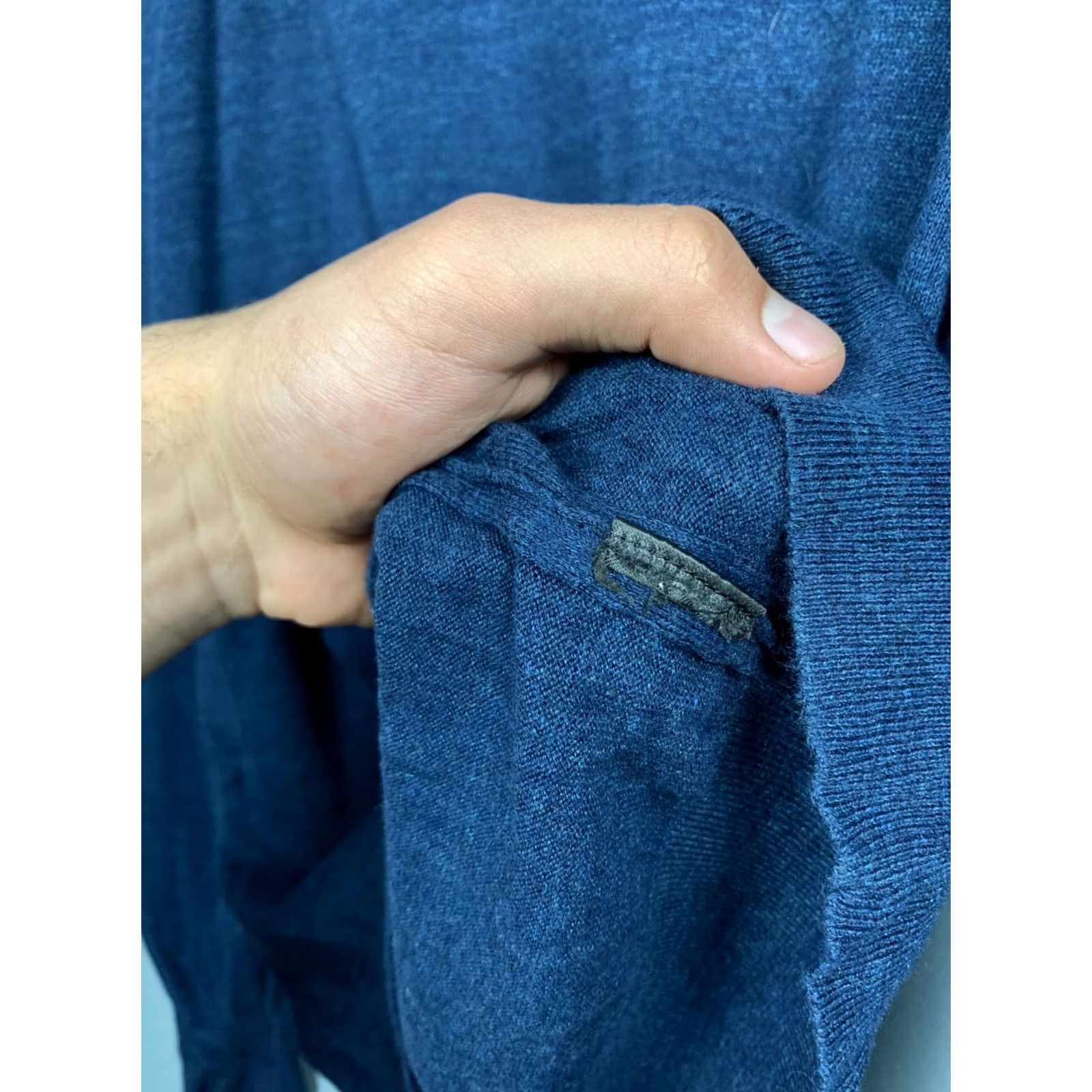 Allsaints Allsaints Vintage Mens Crew Neck Knit Sweater XL Blue Crew Neck Pullover Knit Cotton Sweater Mens XL Blue Size US XL / EU 56 / 4 - 4 Thumbnail