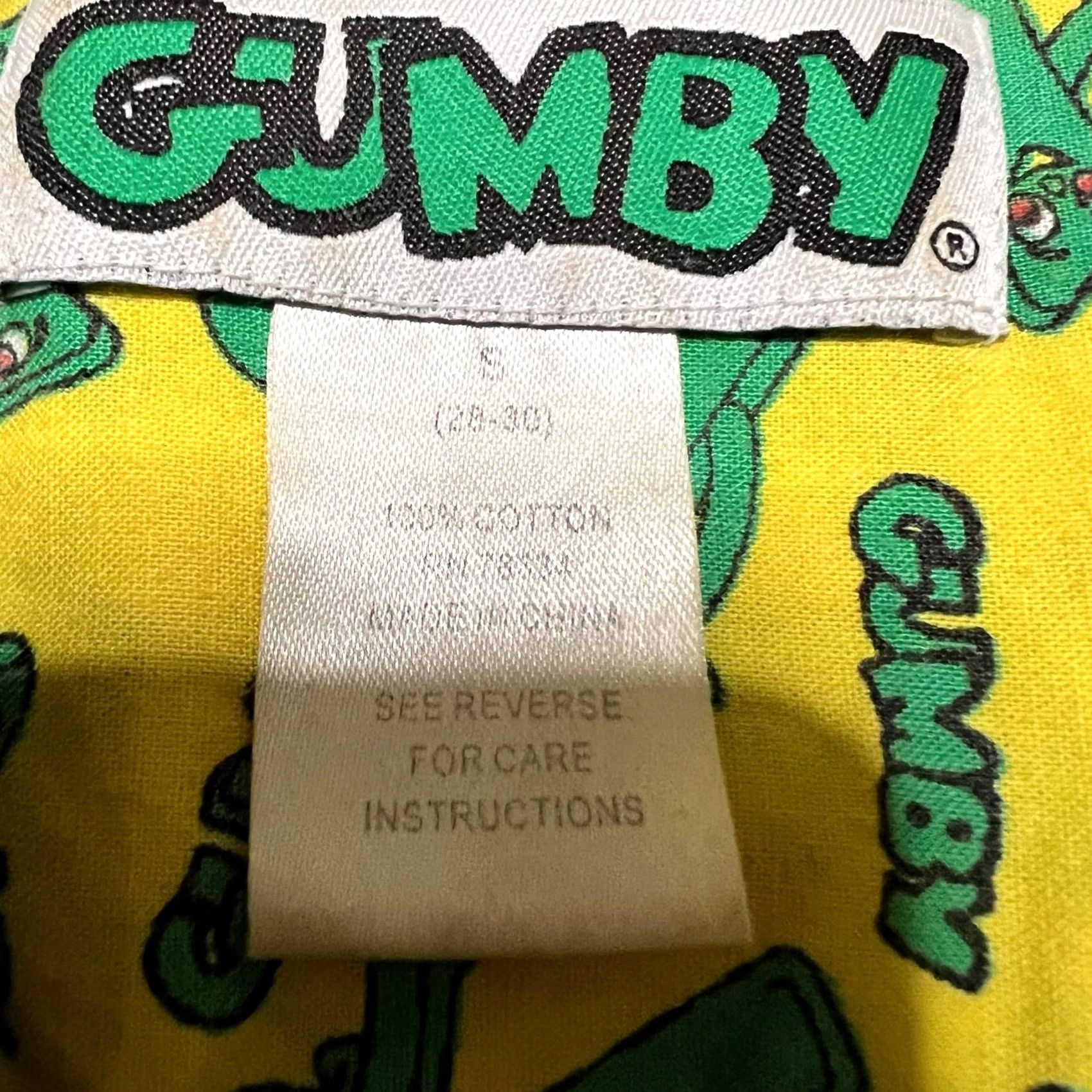 Vintage VINTAGE Gumby Shirt Mens S Yellow Button Down Green flaw Size US S / EU 44-46 / 1 - 8 Thumbnail